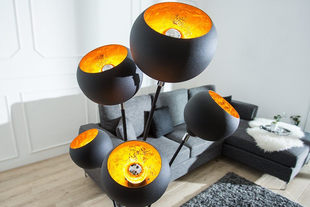 riess-ambiente Stehlampe MAGMA 170cm schwarz / gold, ohne Leuchtmittel, Wohnzimmer · Metall · Esszimmer · Retro