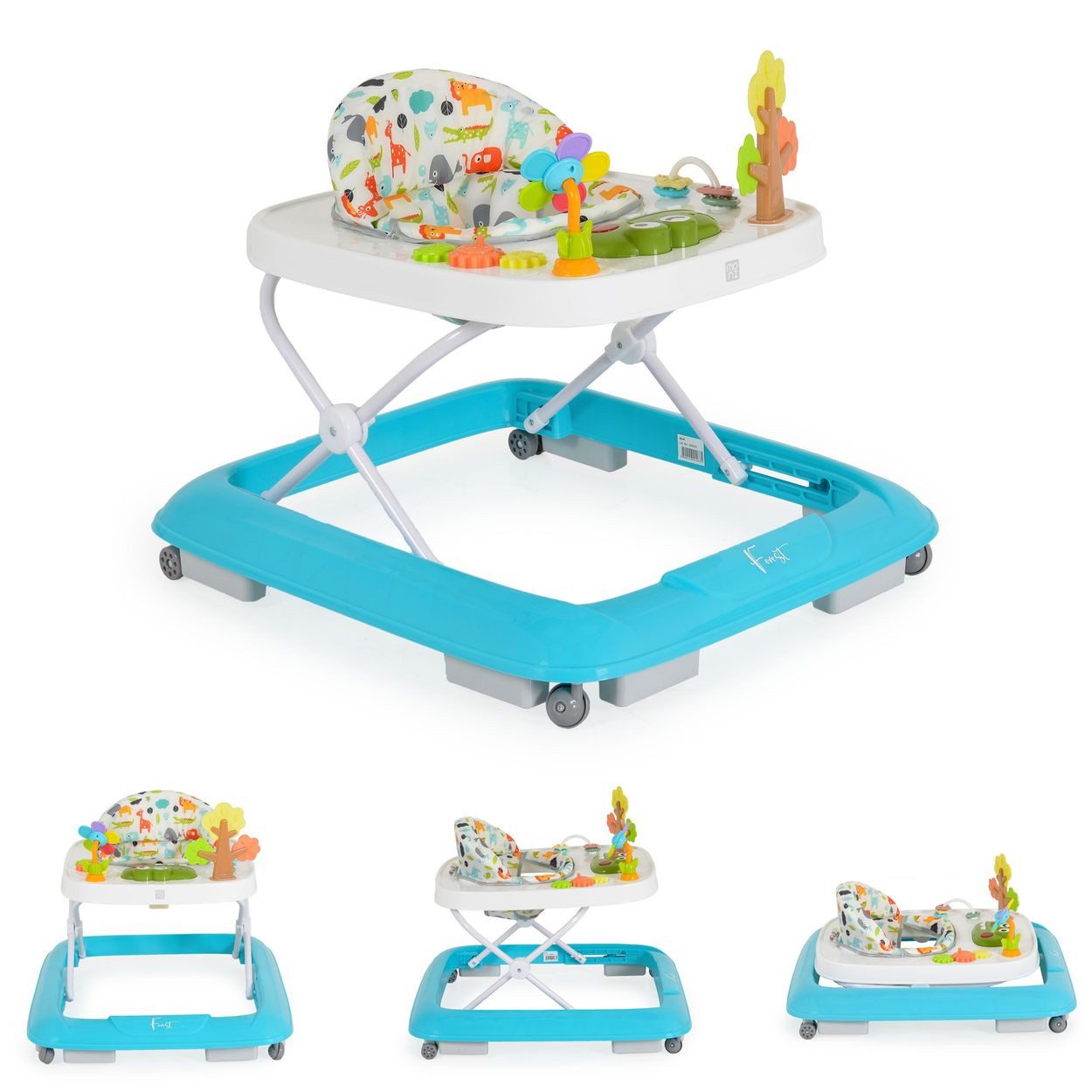 Moni Lauflernhilfe Forest, Silikon, Lichter Spielcenter Räder faltbar Stopper 12 kg, 4 Räder
