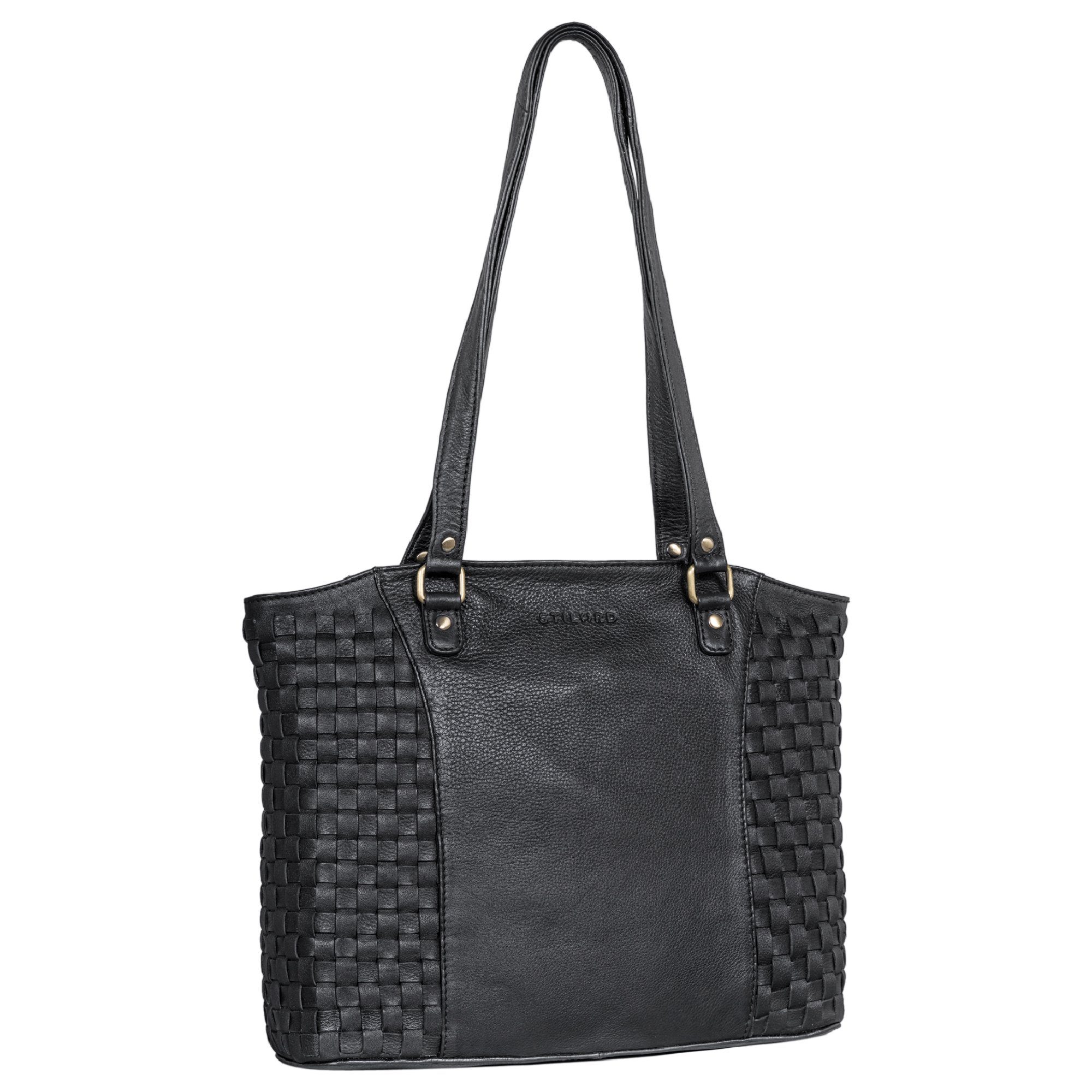 Handtasche "Cora" Handtasche Damen im Boho-Look Leder geflochten