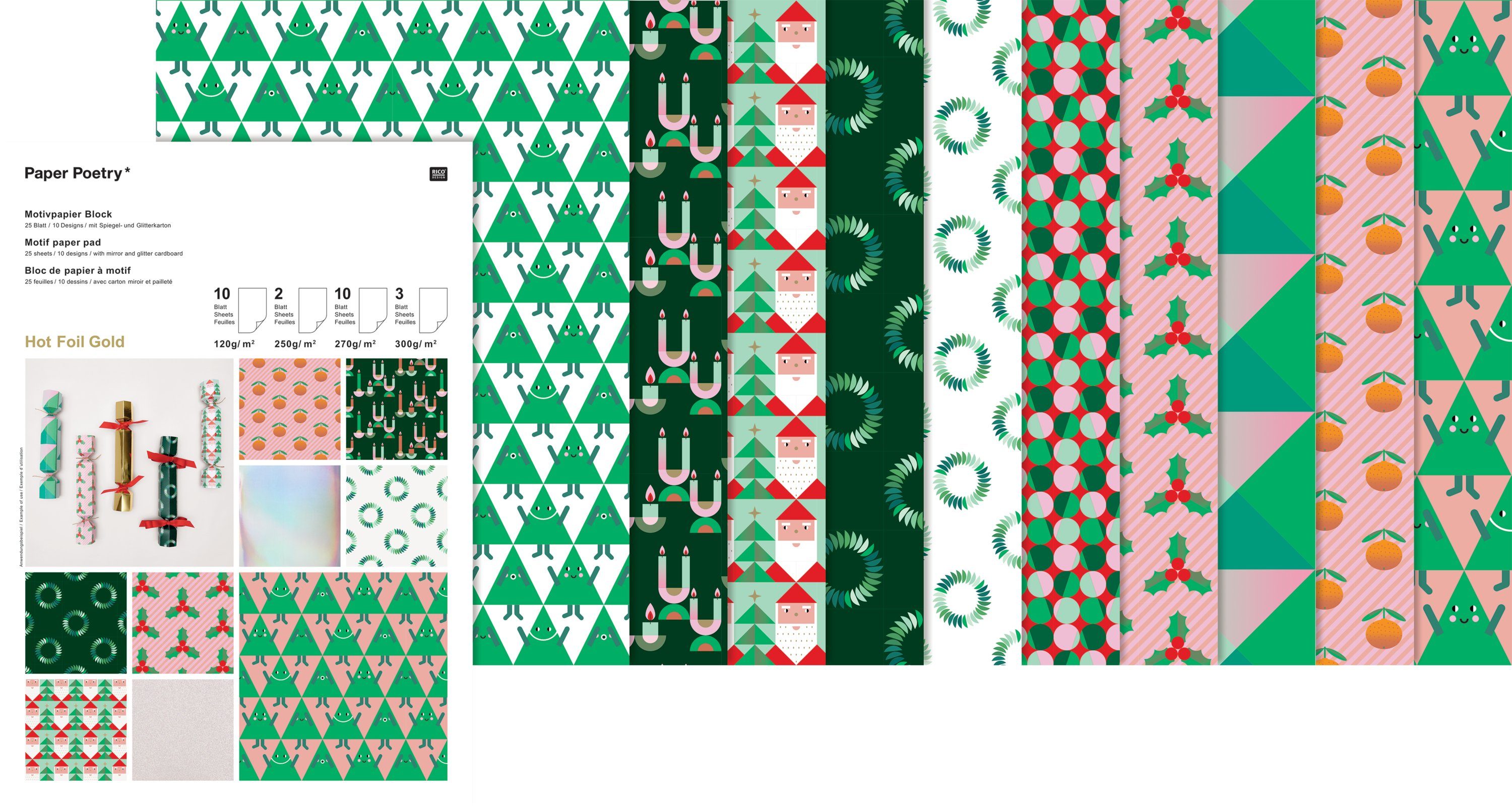 Design A4 Merry 25 Rico Blatt, Motivpapier Christmas,