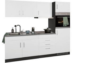 HELD MÖBEL Küchenzeile Paris, mit E-Geräten, Breite 220 cm, wahlweise mit Induktionskochfeld