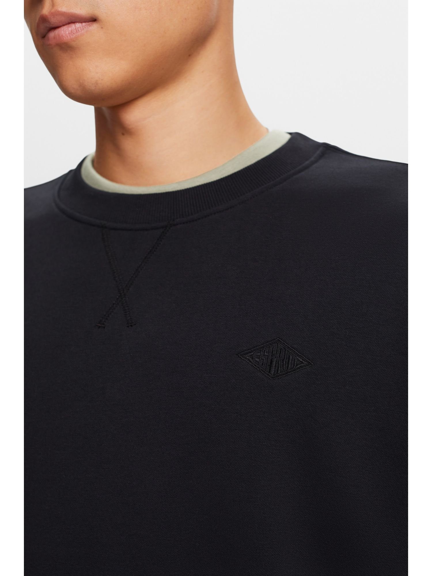 Esprit Sweatshirt Sweatshirt mit Logostickerei (1-tlg) BLACK
