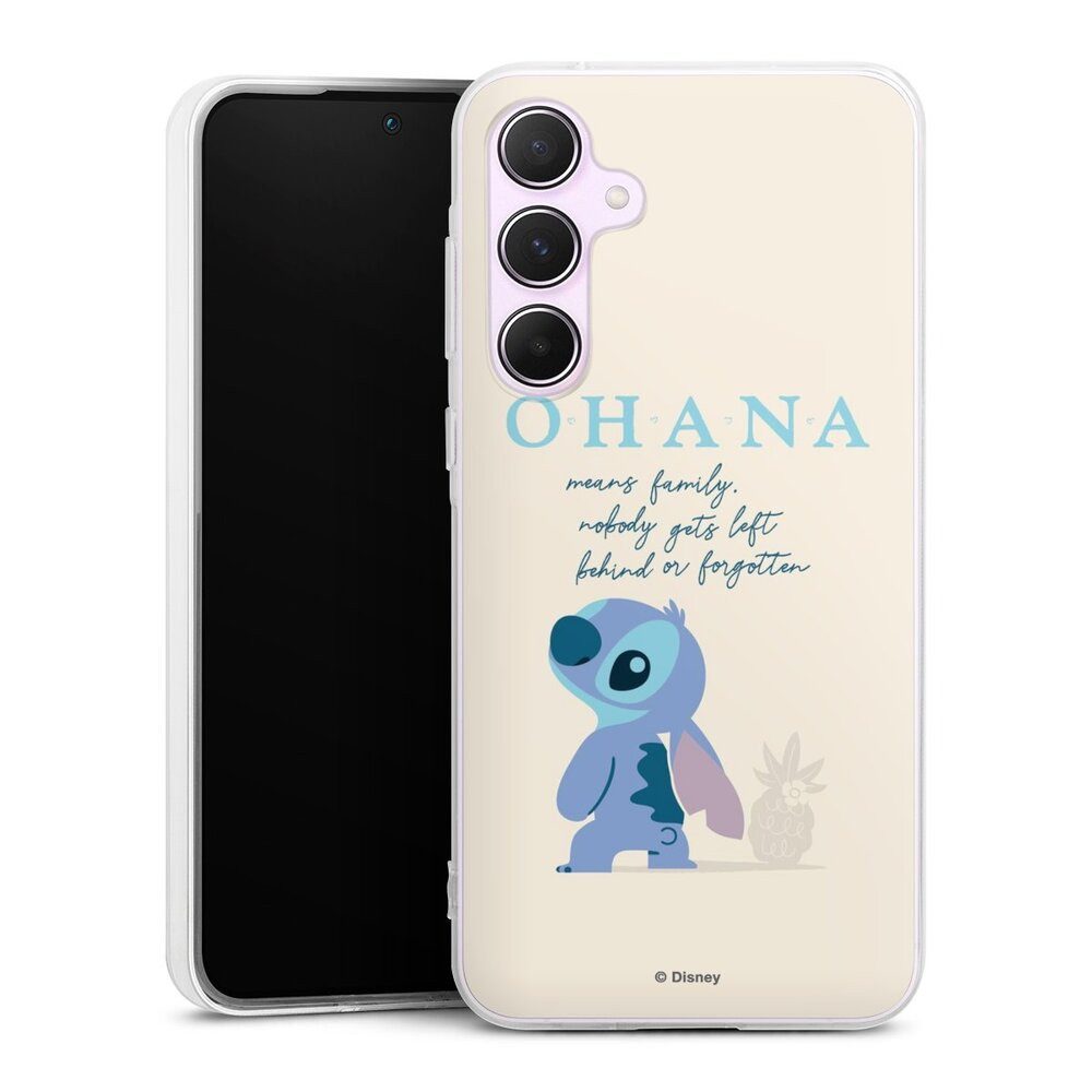 DeinDesign Handyhülle Lilo & Stitch Offizielles Lizenzprodukt Disney Ohana Stitch, Samsung Galaxy A55 5G Silikon Hülle Bumper Case Handy Schutzhülle