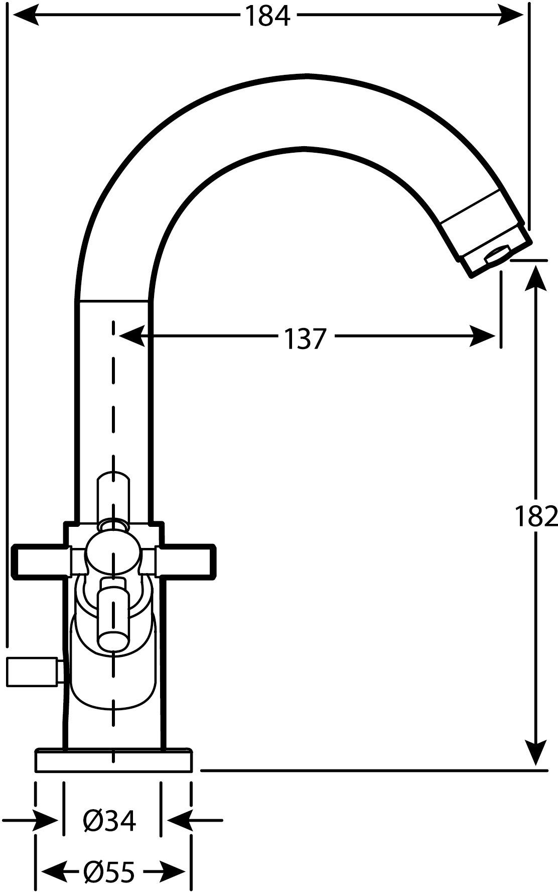 Wasserhahn Waschtischarmatur Zweigriffarmatur, CORNAT Tratto