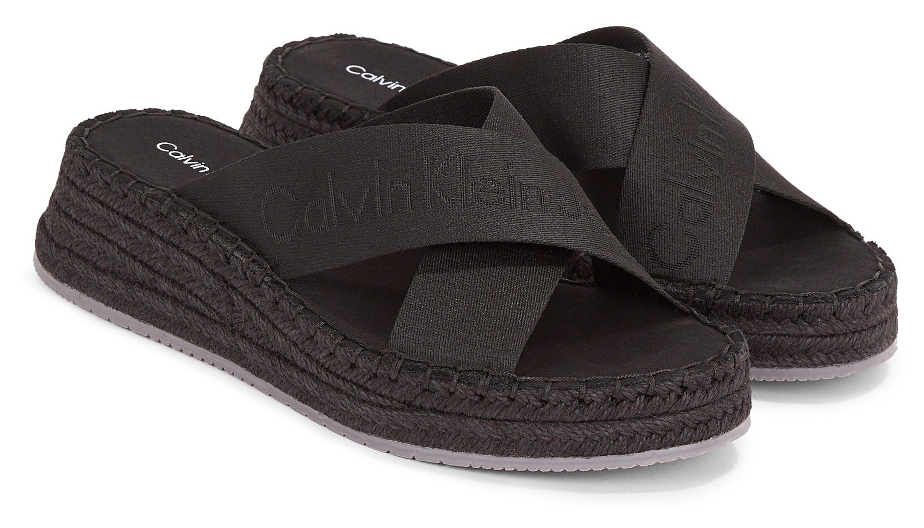 Calvin Klein Jeans SPORTY WEDGE ROPE SANDAL MR Pantolette mit ...