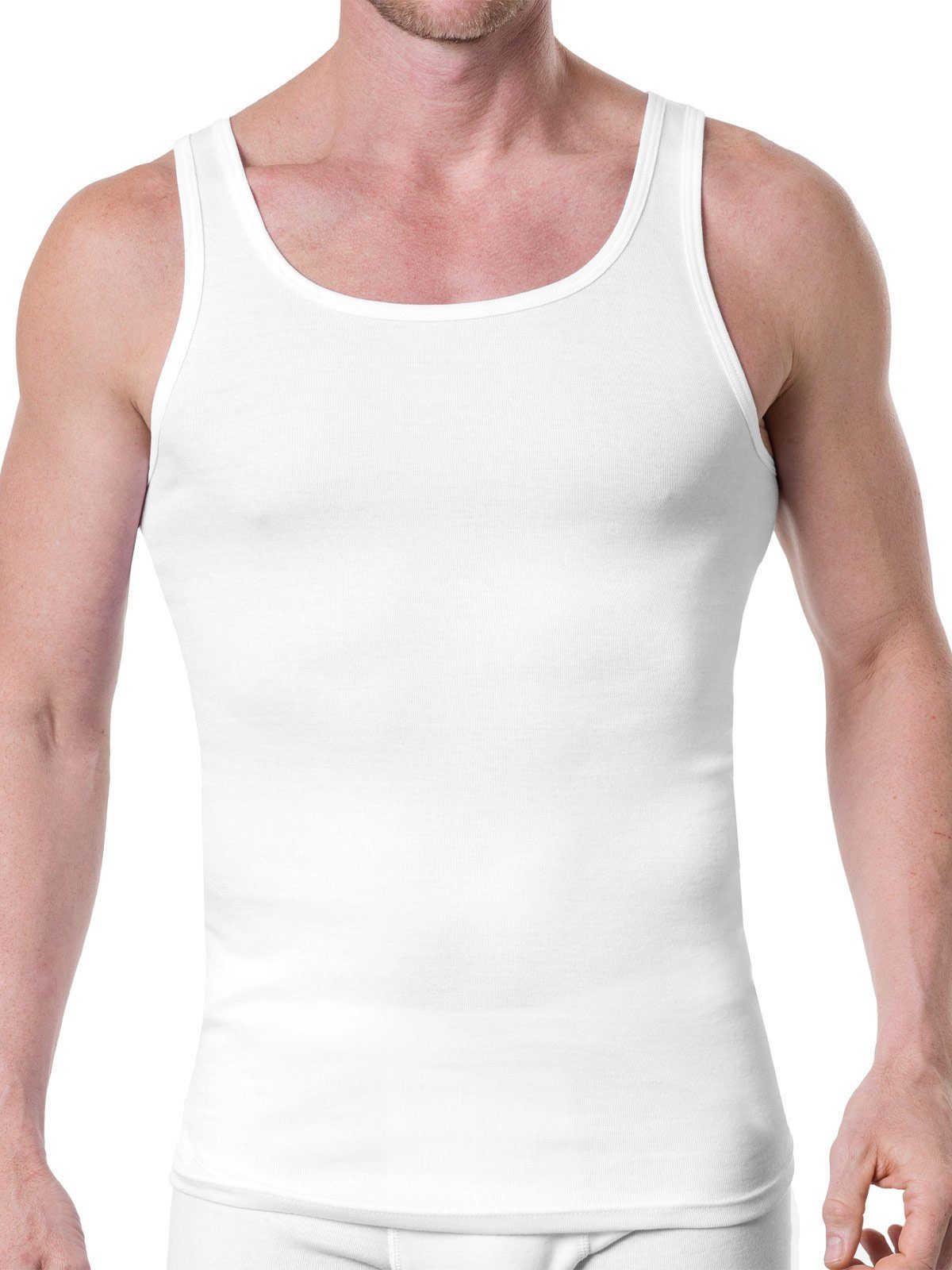 Achselhemd Herren Sparpack 4-St) weiss 4er Cotton (Spar-Set, Bio - KUMPF Unterhemd