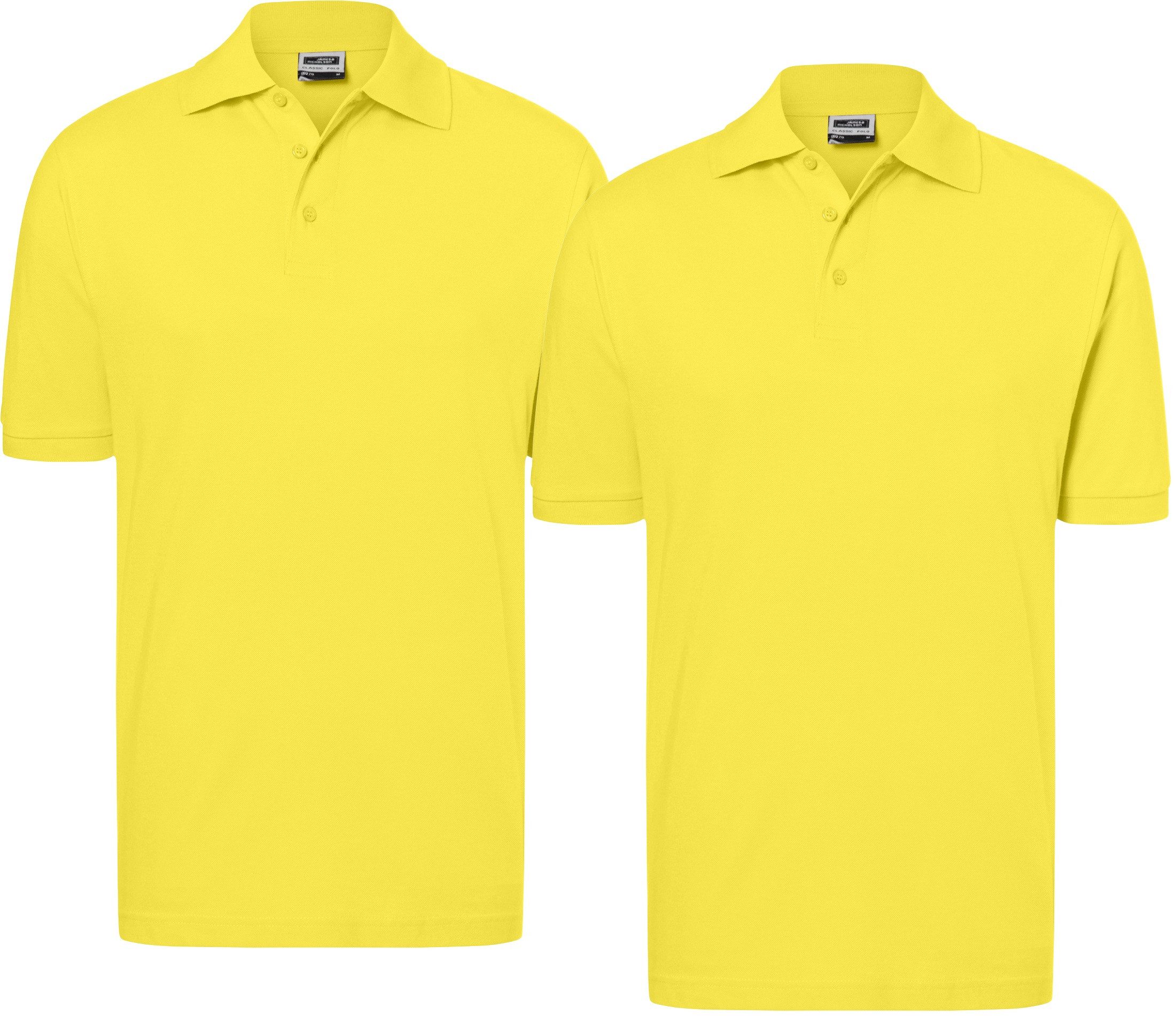 Poloshirt Doppelpack Feines Herren Piqué-Polohemd mit gestrickten Bündchen JN070