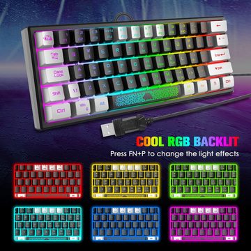 ZIYOU LANG RGB-Chroma-Hintergrundbeleuchtung Gaming-Tastatur (mit Immersives Spielerlebnis, halbmechanisches Tastenkappendesign)