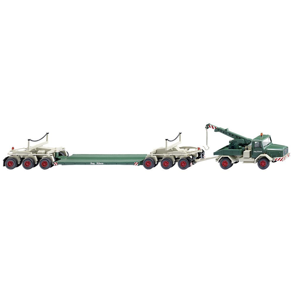 Modelleisenbahn-Straße Wiking 049303 H0 LKW Modell Faun Tiefladehängerzug August Alborn