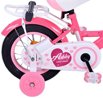 Volare Kinderfahrrad Kinderfahrrad Ashley für Mädchen 12 Zoll Kinderrad in Rot/Rosa