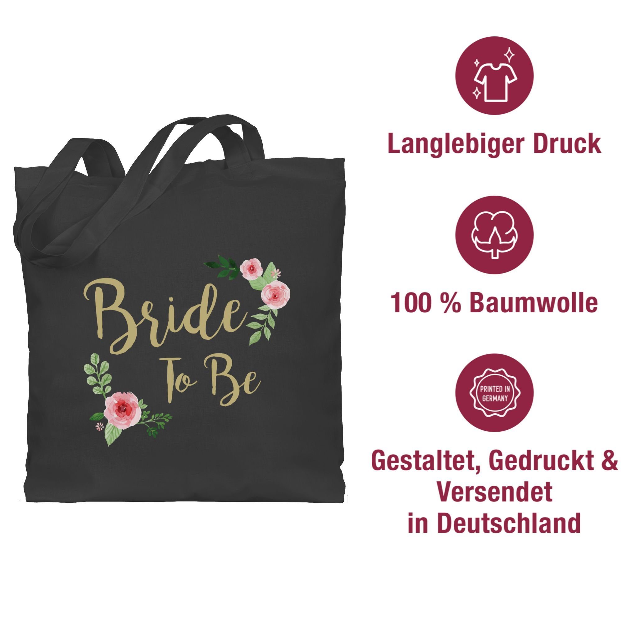 Shirtracer Umhängetasche Dunkelgrau Junggesellenabschied Frauen Bride 2 JGA Be, To