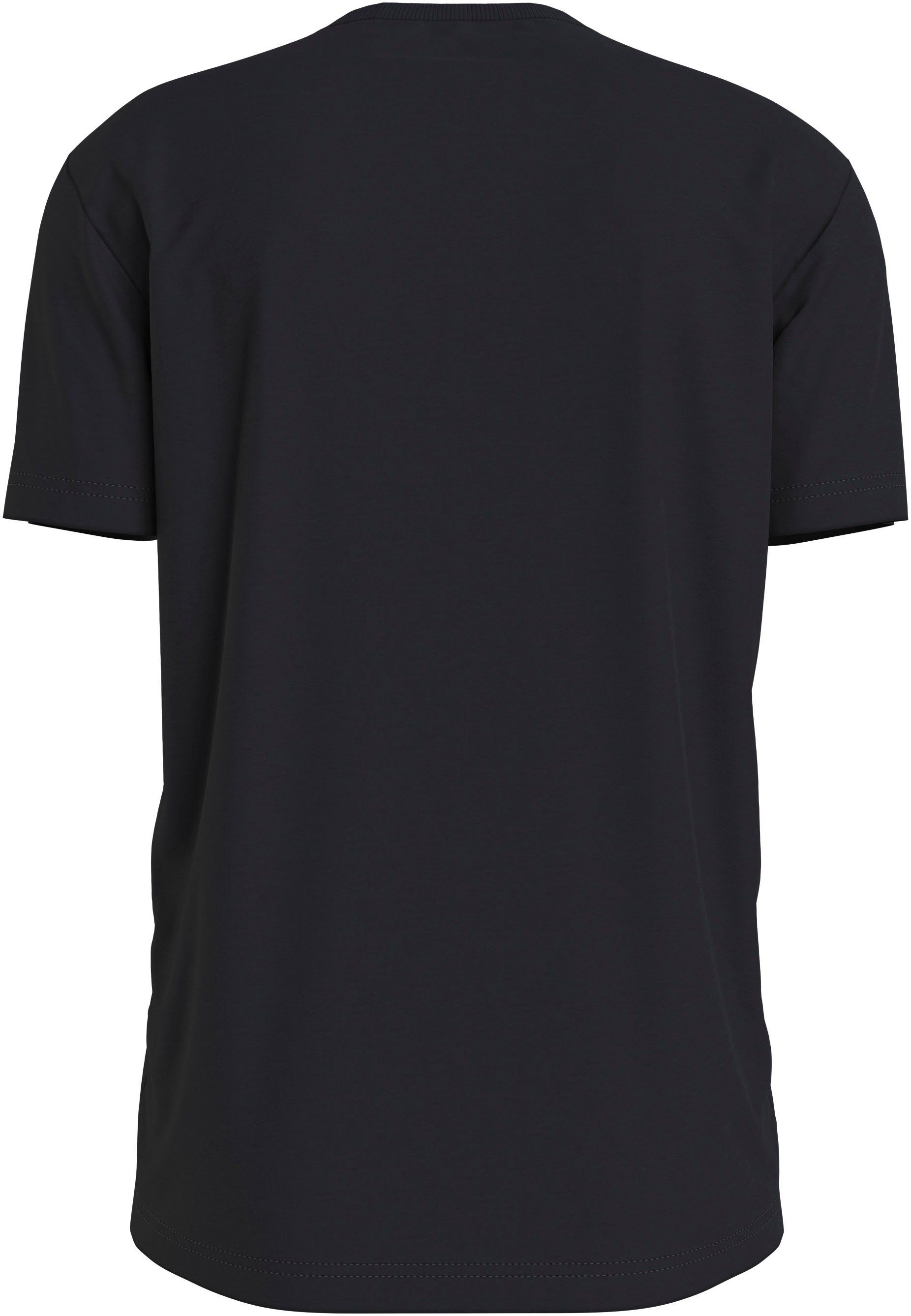 T-Shirt Klein CK TEE Black mit Jeans Ck EMBRO BADGE Calvin Logopatch