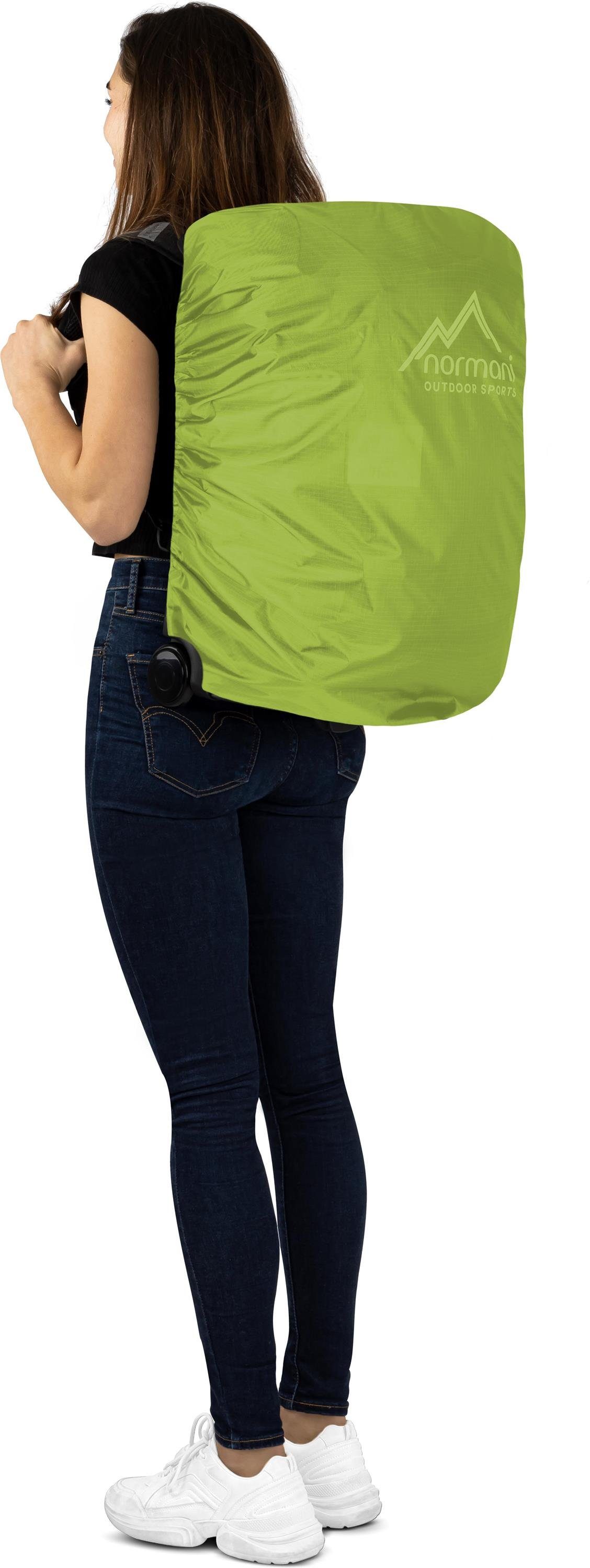 normani Reisetasche Rucksack mit Trolleyfunktion 37 in 3-in-1 und L Limette Regenüberzug, Handgepäckgröße Reisetasche