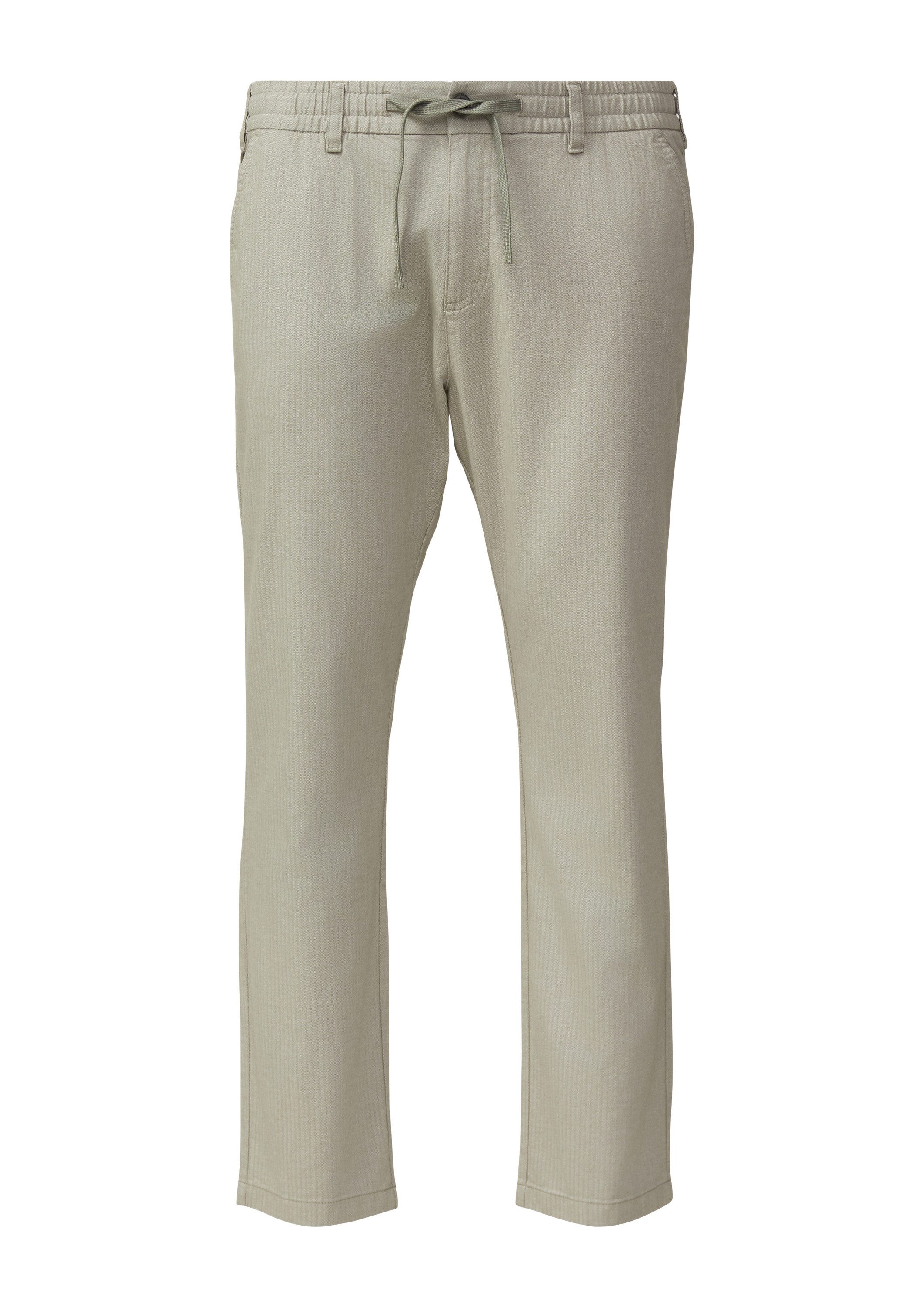 s.Oliver Chinos Hose DETROIT Detroit: Relaxed Fit gemusterte Chino mit Elastikbund