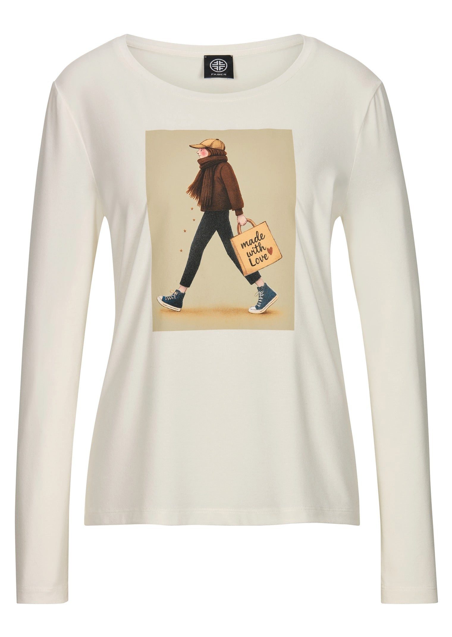 Faber Langarmshirt Damenshirt MIDNIGHT GARDEN