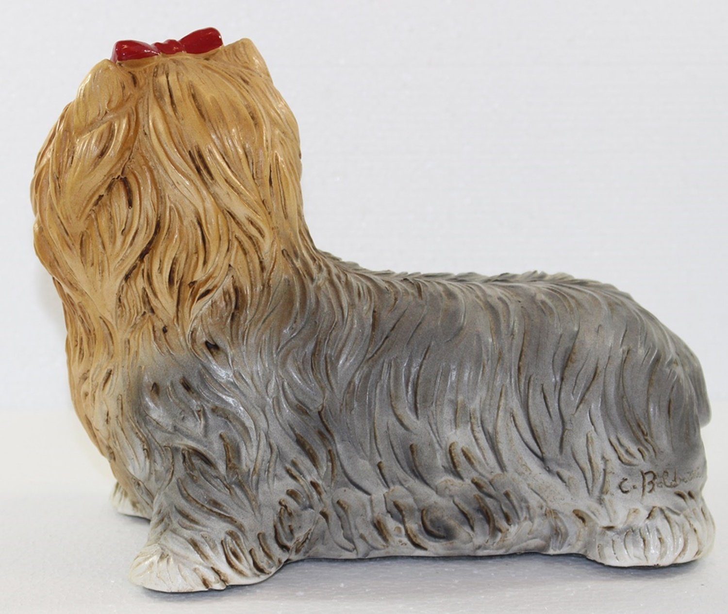Castagna Tierfigur Deko Figur Hundefigur stehend 20 cm aus Yorkshire Castagna Kollektion Terrier Welpe Resin Höhe