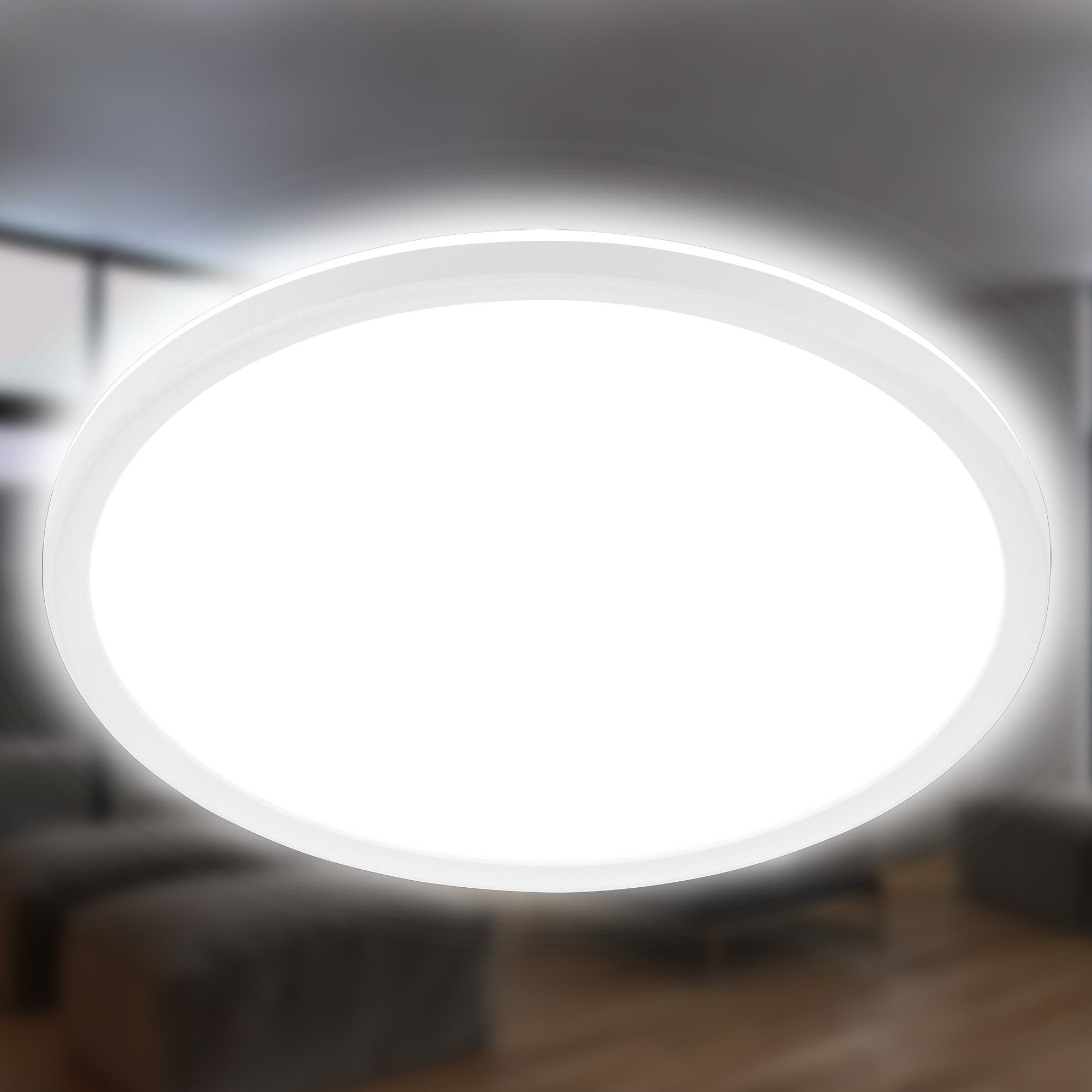 Briloner Leuchten LED Deckenleuchte Panel Slim ultraflach weiß, LED fest integriert, Neutralweiß, LED Deckenlampe 19/29,5/42 x 3 cm Weiß 12-22W Wohnzimmer Schlafzimmer
