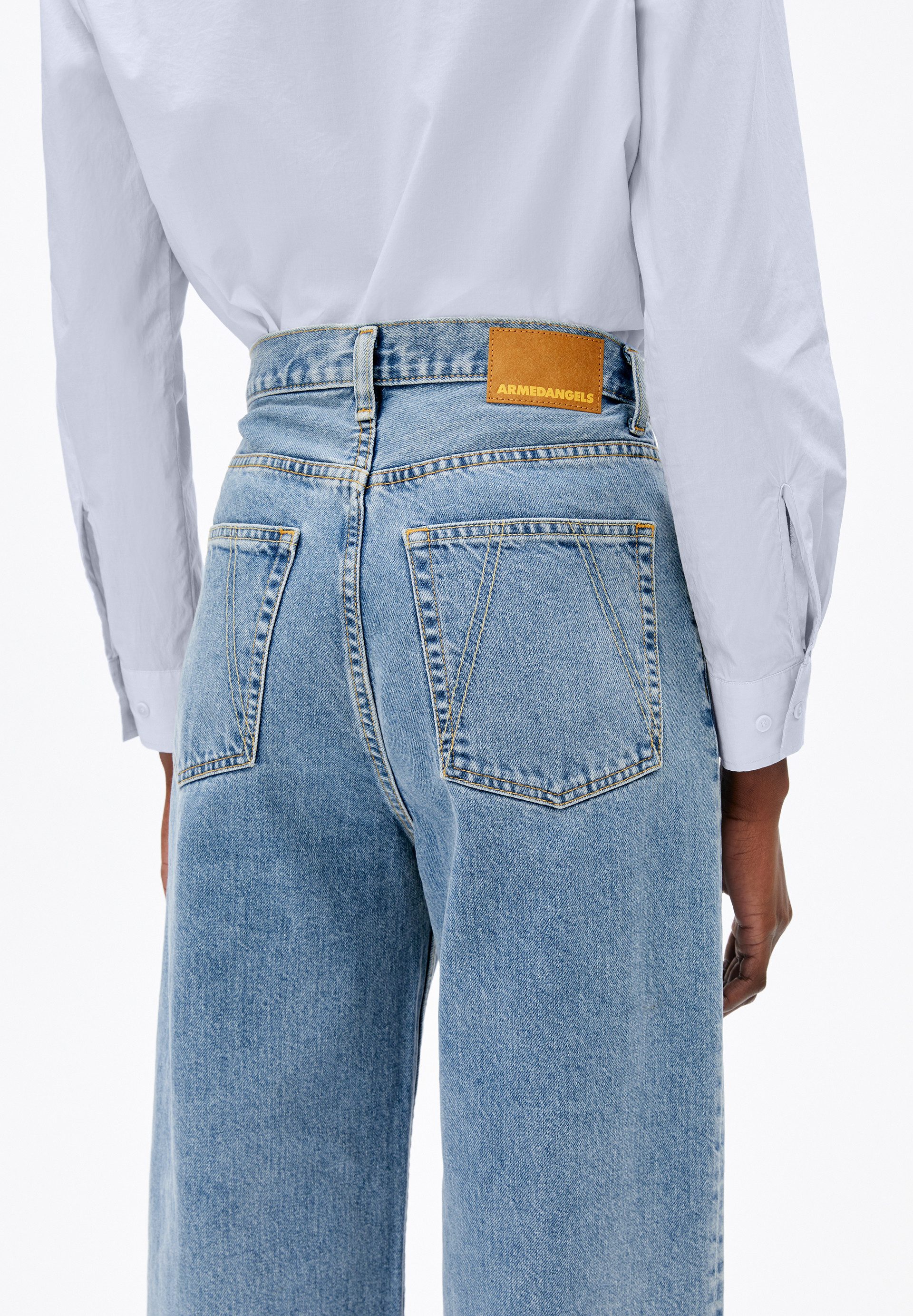 Armedangels Weite Jeans ENIJAA Wide Jeans recycelter Baumwolle (Non-Stretch, Regular Fit) High waist