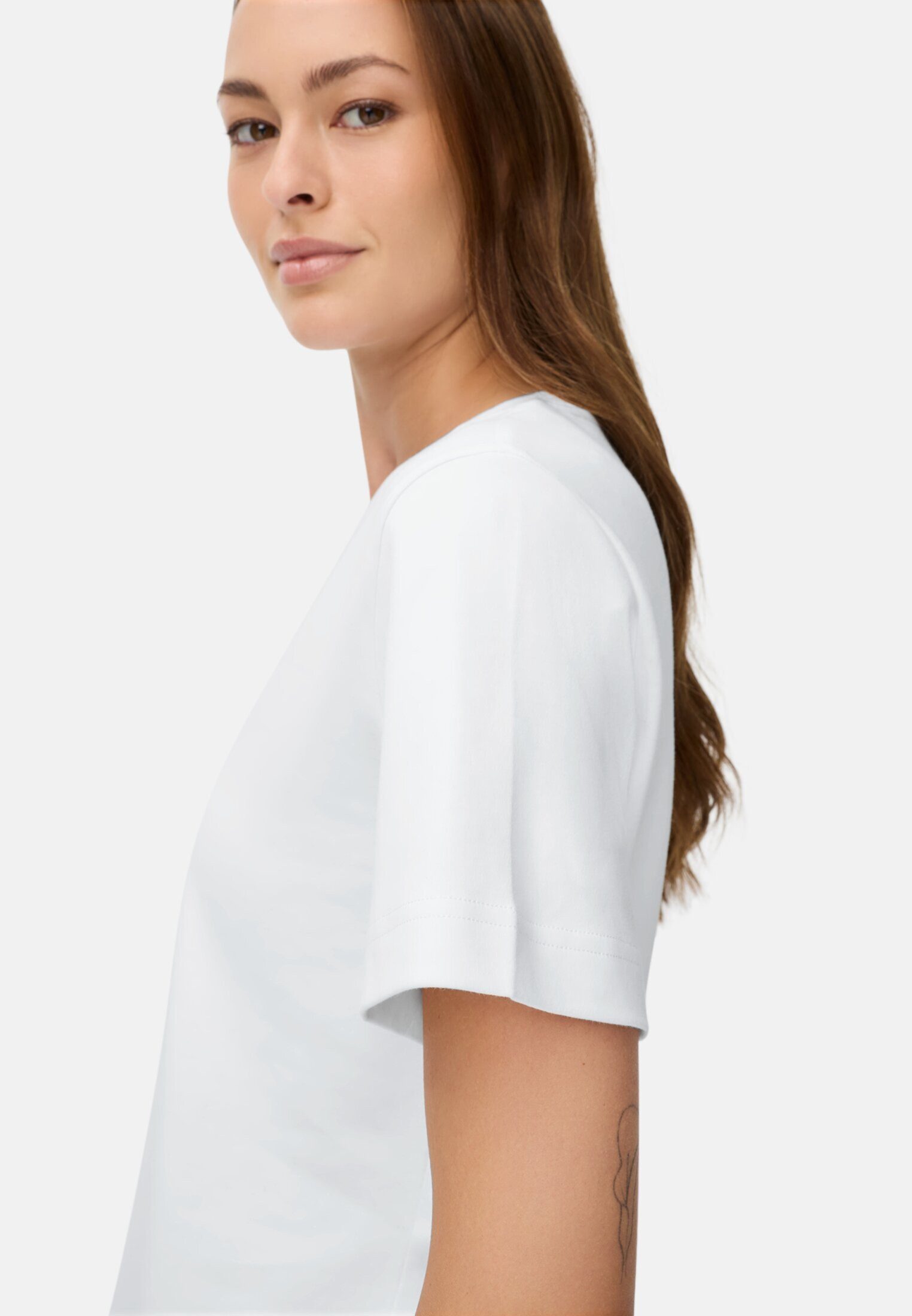 camel active T-Shirt aus reiner Baumwolle Kurzarm Rundhals