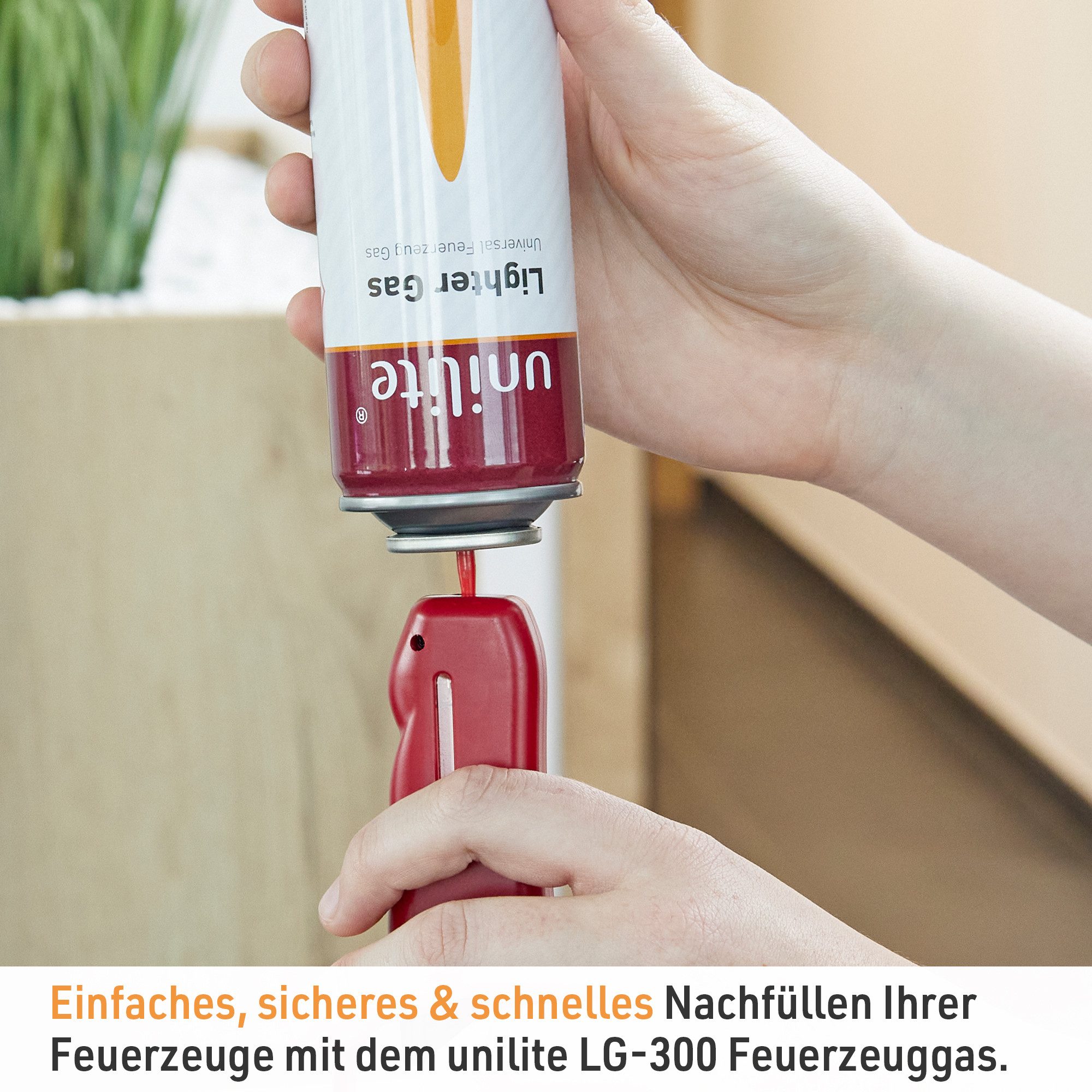 Unilite Gaskartusche Feuerzeuggas mit 6 Adaptern, Nachfüllgas für Feuerzeuge, 1 St., 1 x 300ml, Küchenbrenner, Flammbierer, Stabfeuerzeuge