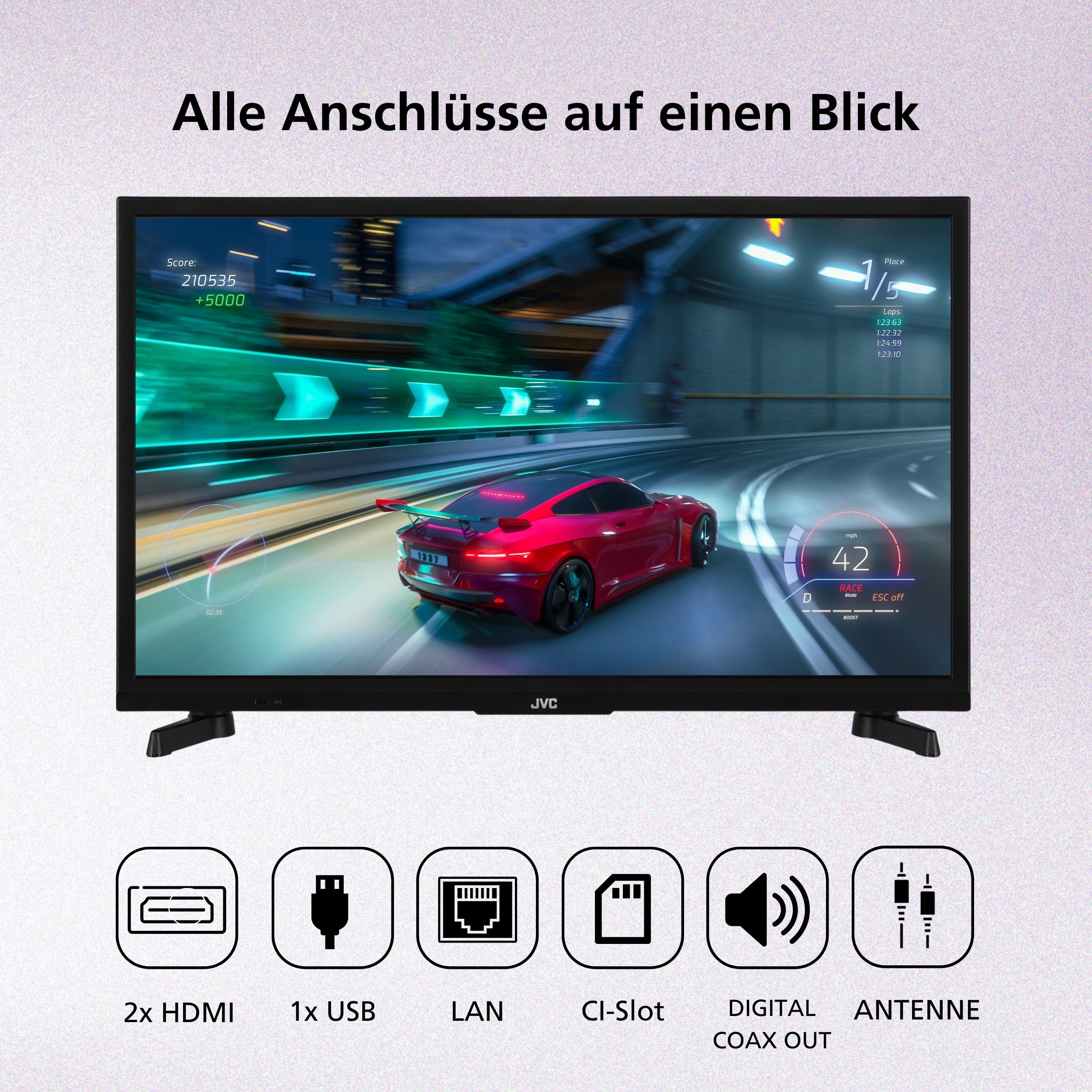 JVC LT-24VRH3555 LCD-LED Fernseher (60 cm/24 Zoll, HD-ready, Fire TV, Fire TV / Smart TV, HDR, Alexa Built-In, Triple-Tuner)