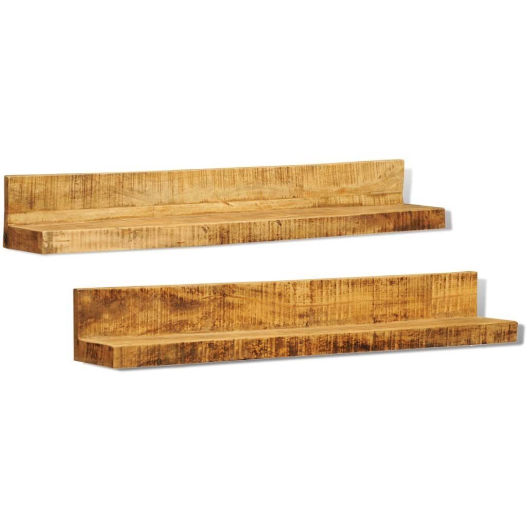 vidaXL Regal Wandregale 2 Stk. Massivholz, 1-tlg., Solider Holz Mit Wandhalterung Anzeigeregal 2 Stk.