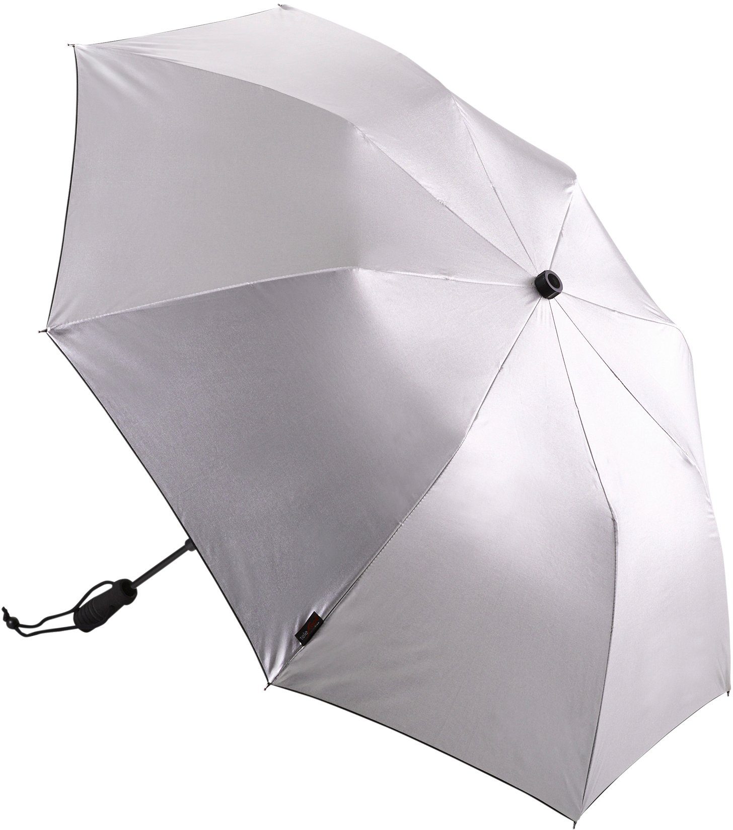 EuroSCHIRM® silber, mit UV-Lichtschutzfaktor handsfree, teleScope Taschenregenschirm 50+ tragbar, handfrei