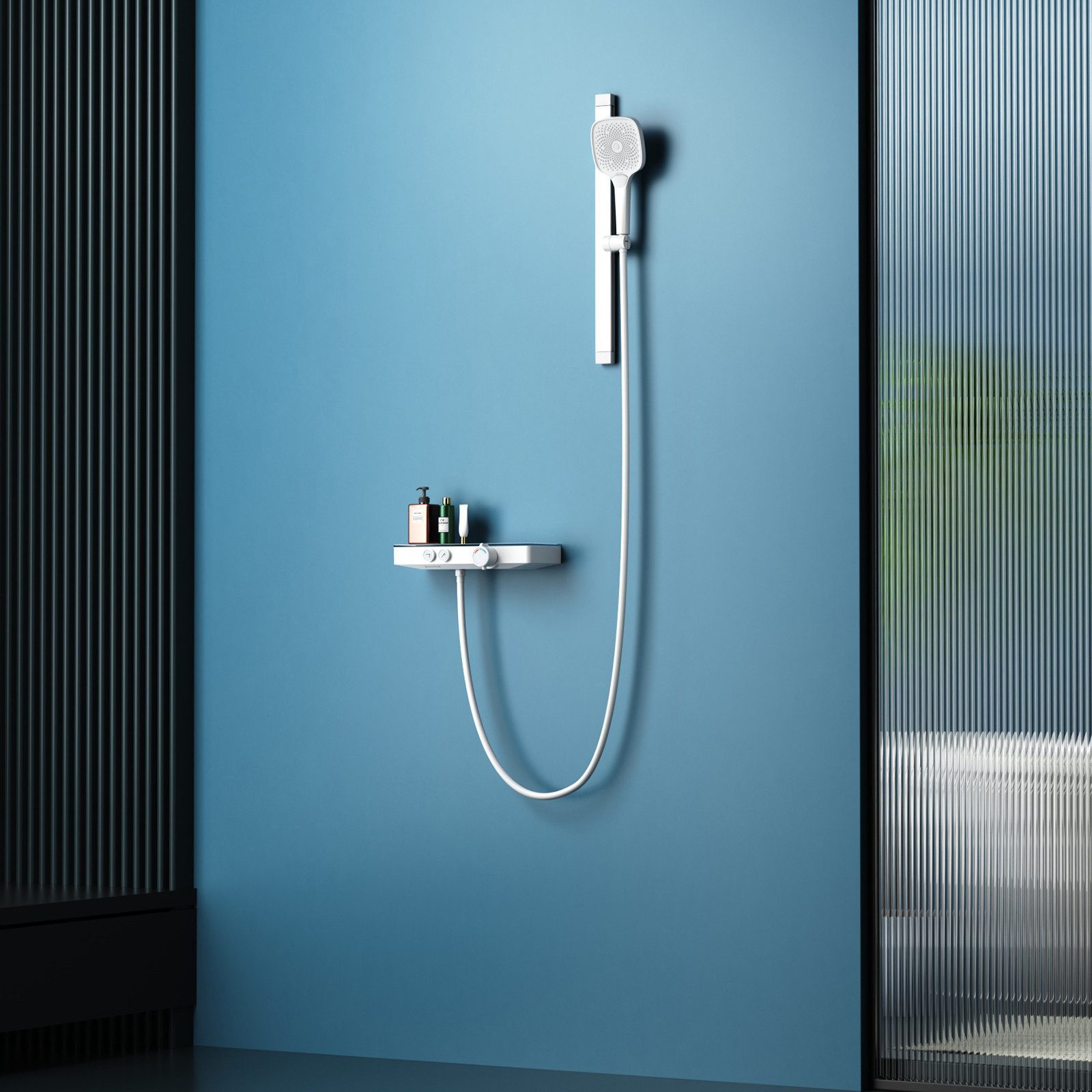 Rainsworth Duschsystem mit Thermostat und Glasablage, günstig online kaufen