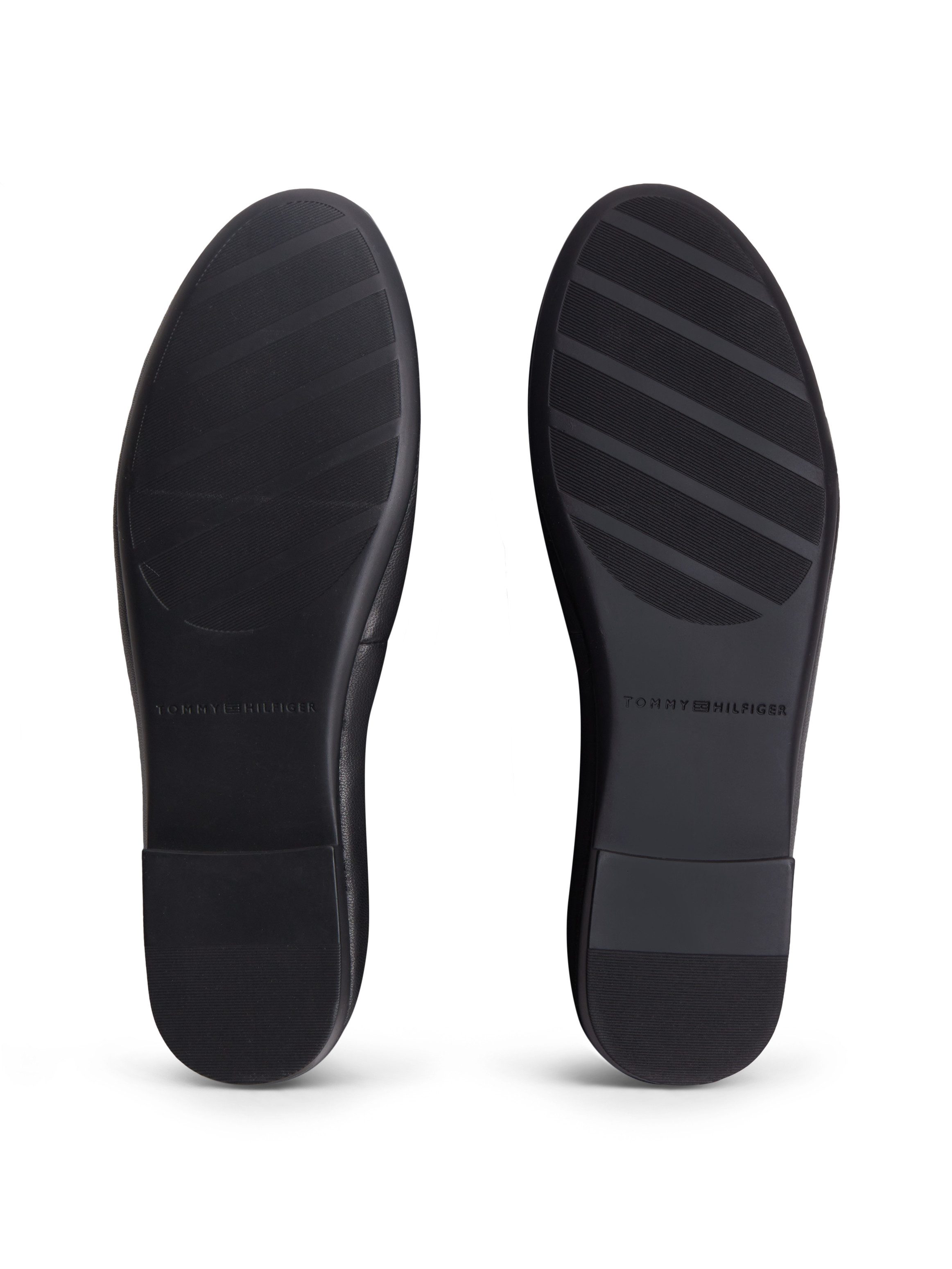 Tommy Hilfiger TH PLATE LEATHER BALLERINA Ballerina Schlupfschuh, Businessschuh mit edlem Schmuckelement - schmale Form