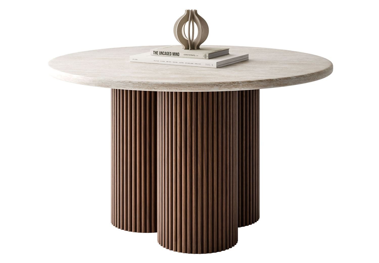 Lookway Couchtisch CANYON mit geriffeltem Sockel, 80x46 cm