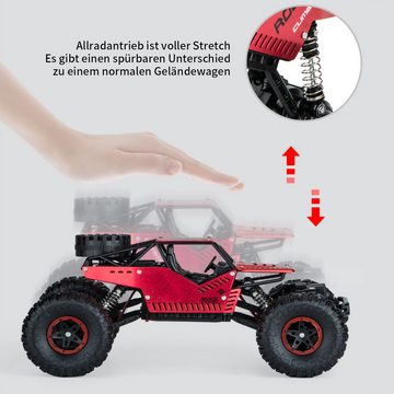 yozhiqu Spielzeug-Auto 2-in-1-Offroad-RC-Kletterauto, Maßstab 1:14, 25+ km/h, mit Batterie, aufladbar 2.4GHz All Terrain Off-Road Monster Crawler Spielzeug