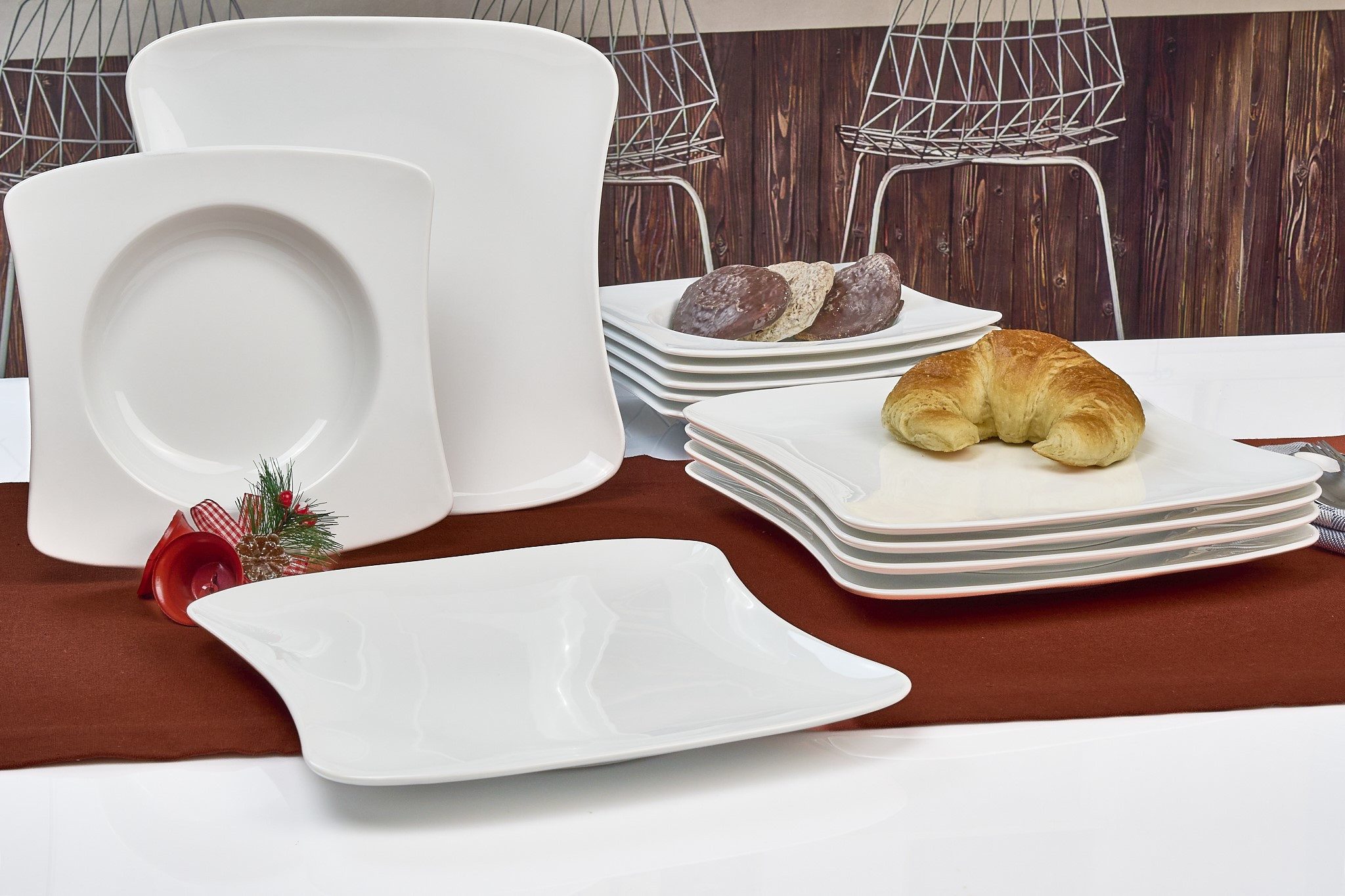 Retsch Arzberg Tafelservice Geschirr-Set SANDY (12-tlg), 6 Personen, Porzellan, Teller Set, weiß, Made in Germany, 12 Teile, für 6 Personen