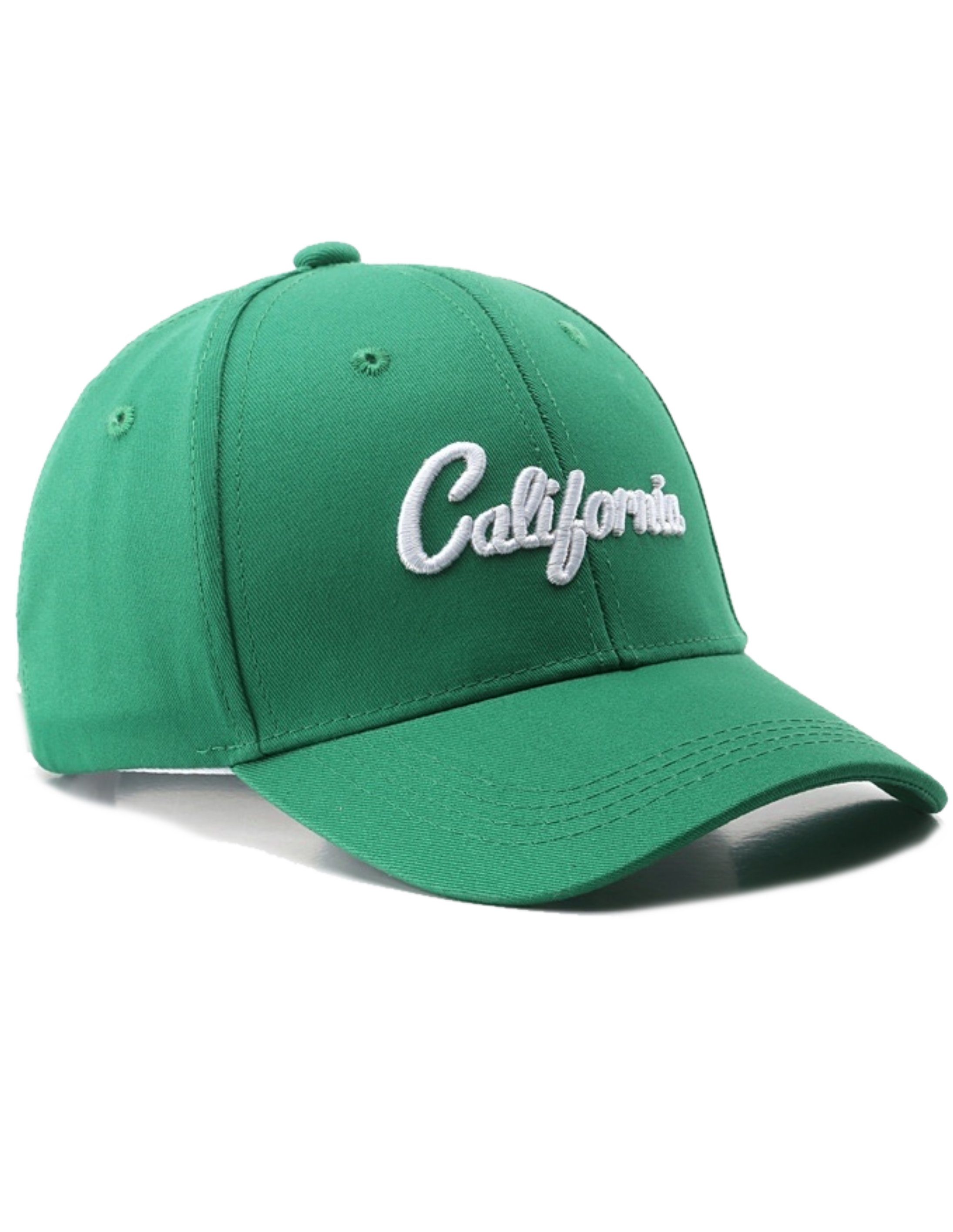 Sporty Baseball Cap California Kalifornien USA Travel Cotton Trucker Cap Baseballcap mit Belüftungslöchern grün