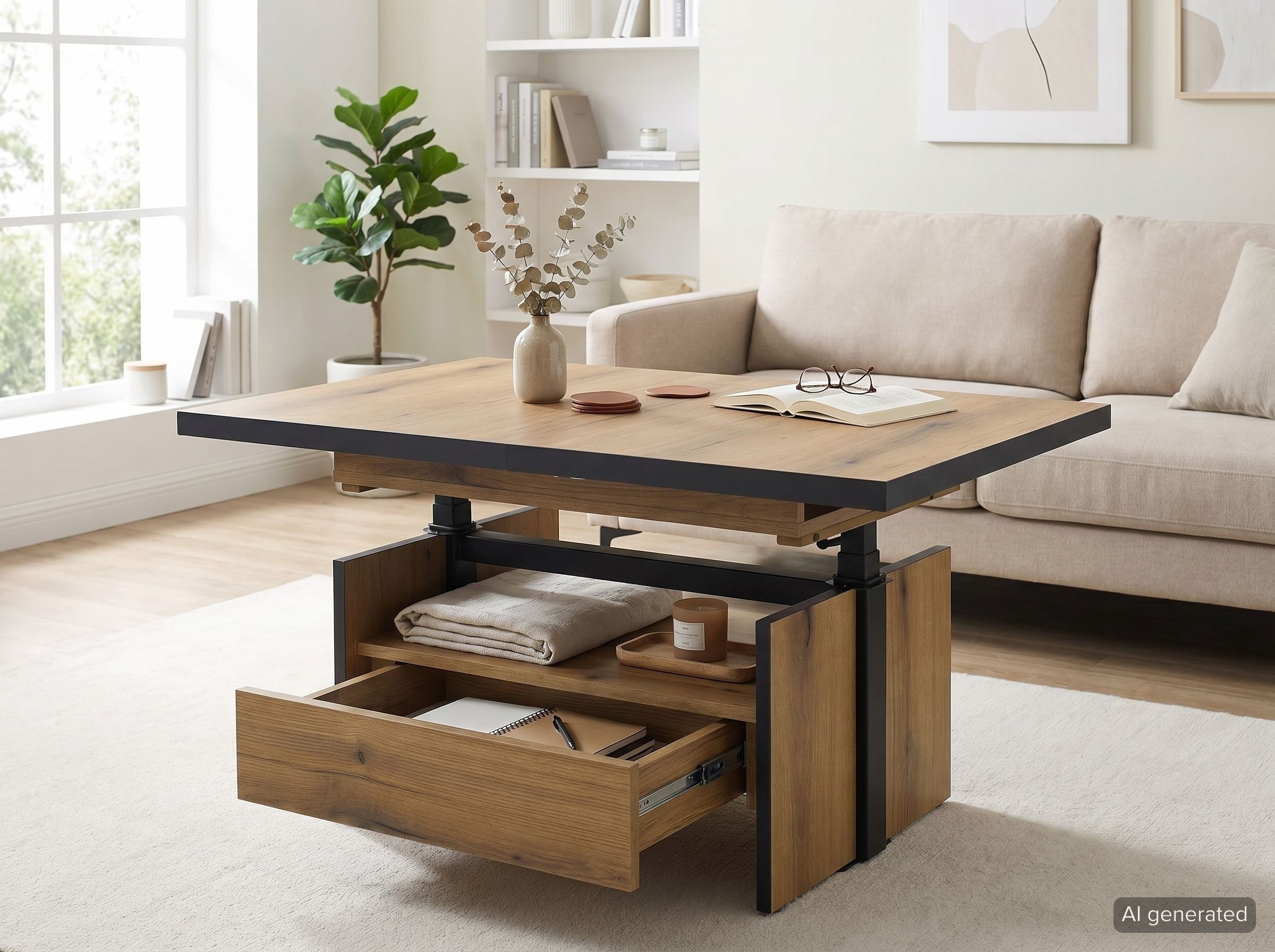 Couchtische Buche-Massiv mit Schublade online kaufen