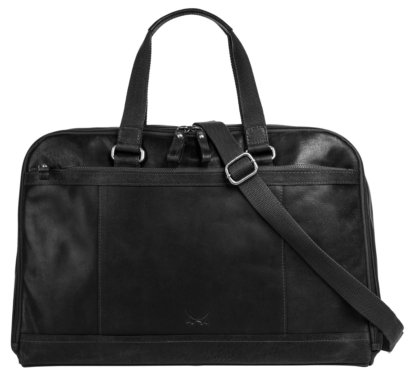 Reisetasche, echt Sansibar schwarz Leder