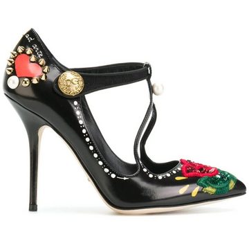 DOLCE & GABBANA DOLCE GABBANA JEWELED ROSE HIGH HEELS PUMPS ABENDSCHUHE SCHUHE SANDAL Pumps