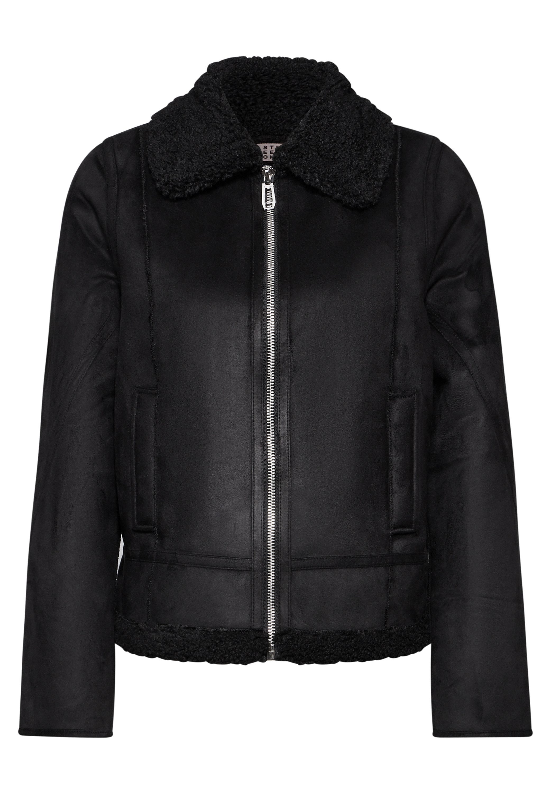 STREET ONE Fellimitatjacke mit dekorativen Nähten