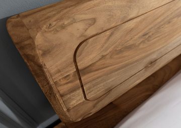 Massivmoebel24 Massivholzbett BUENO (140x200 Sheesham / Palisander, Bett aus Massivholz im modernen Design mit abgerundeten Kanten)