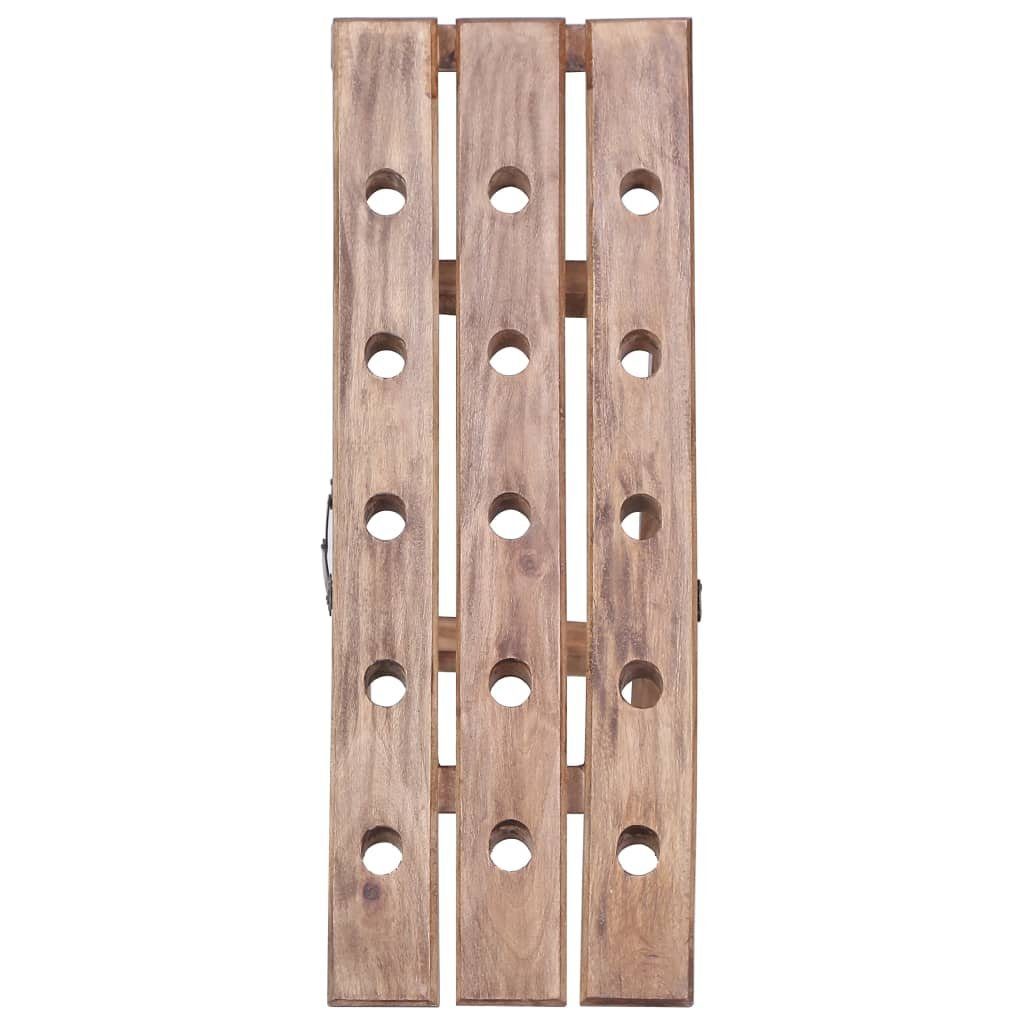 furnicato Weinregal für 15 Flaschen 26x50x70 cm Altholz Massiv, 1-tlg., Klappbare Weinflaschenhalterung, handgefertigt für Ihr Zuhause