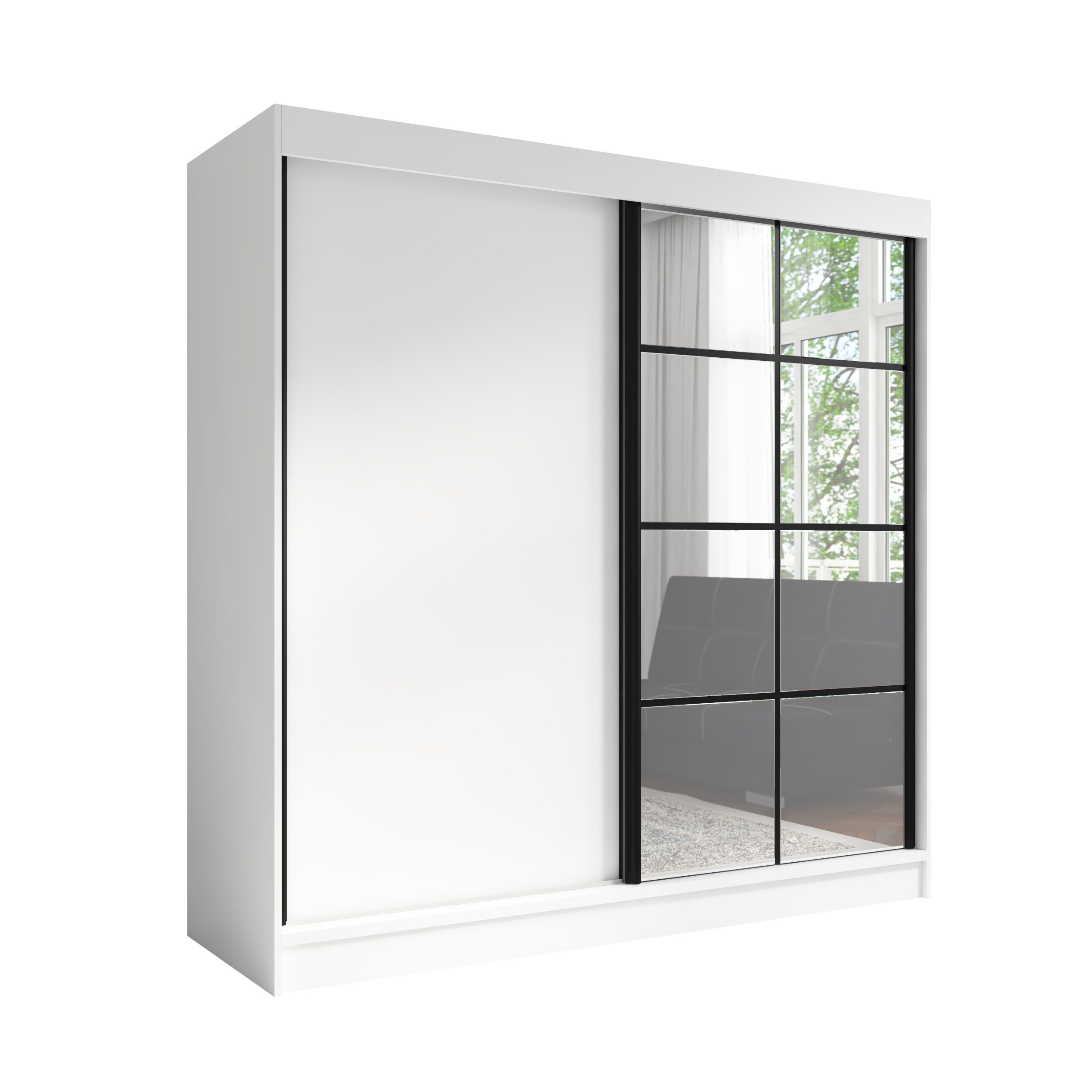 A&J MöbelLand GmbH Schiebetürenschrank TINA 2-türiger Kleiderschrank mit 2 günstig online kaufen