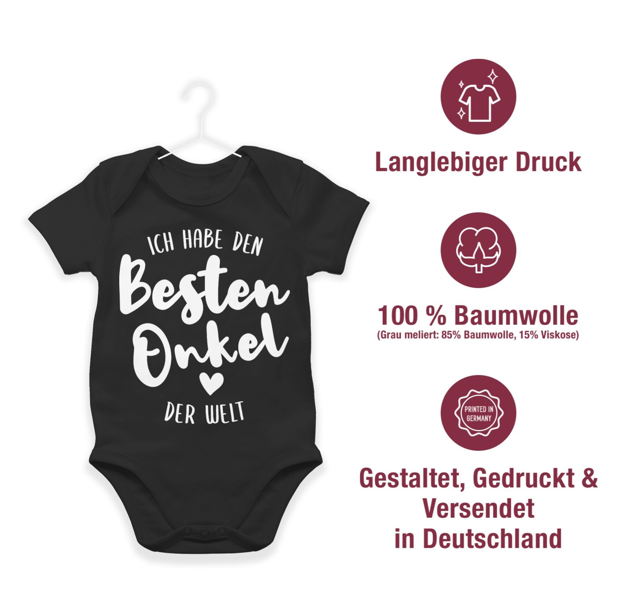 Onkel Welt Baby der Schwarz & den besten Shirtracer 3 Junge habe Shirtbody Mädchen Strampler Ich