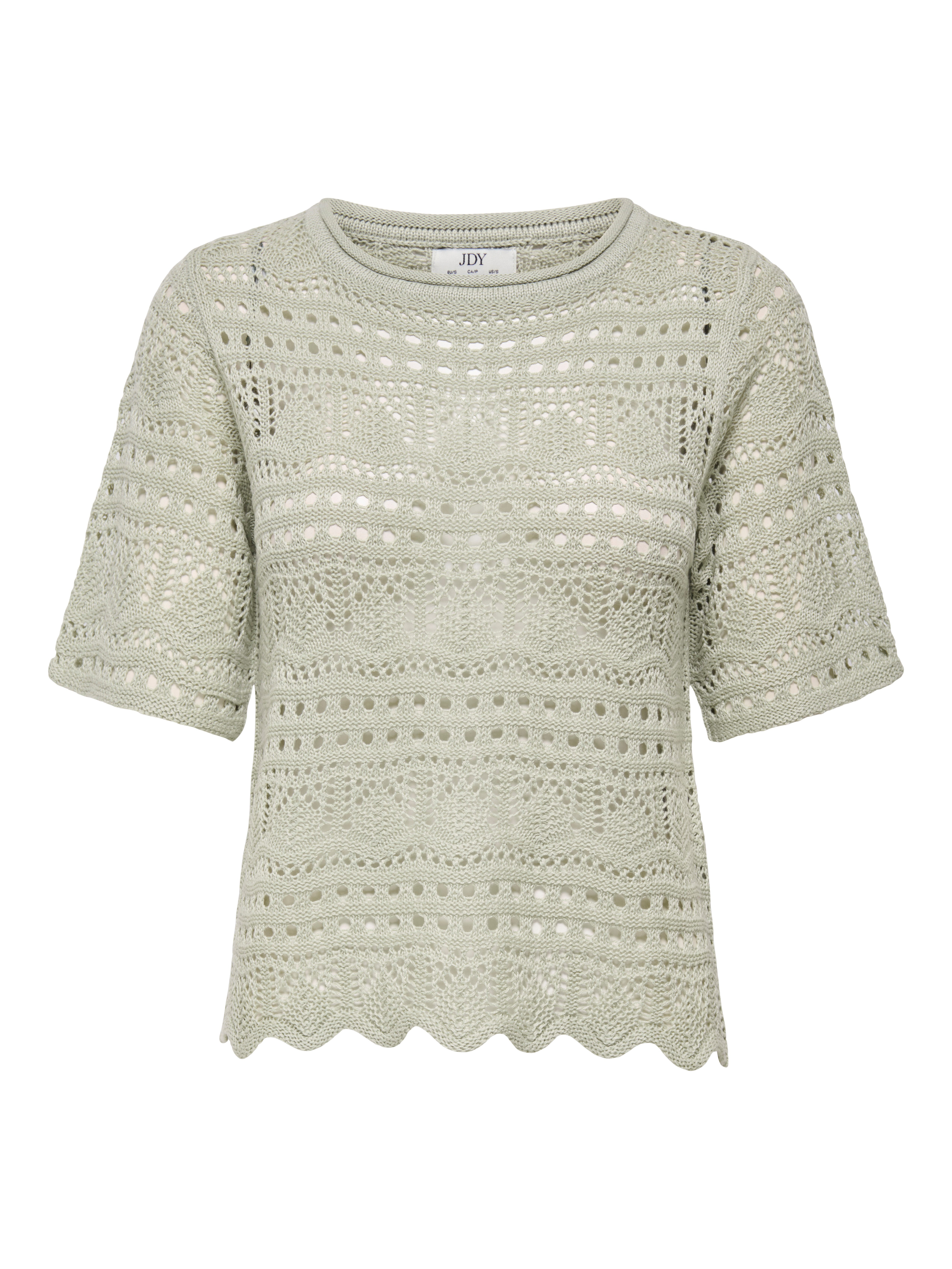 JDY Kurzarmpullover JDYSUN LAY 2/4 PULLOVER KNT NOOS Strukturstrick