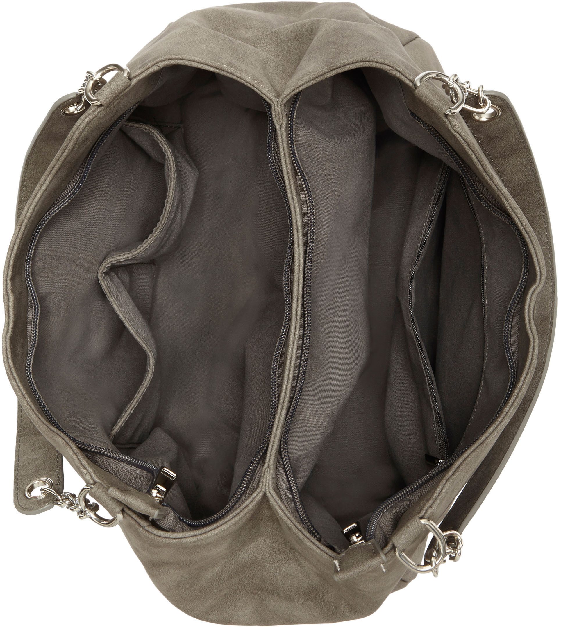 Vivance by Lascana Schultertasche Henkeltasche, Damentasche, Shopper, Einkaufstasche, Handtasche, mit silberfarbenen Ketten-Details VEGAN – Bild 4 von 5