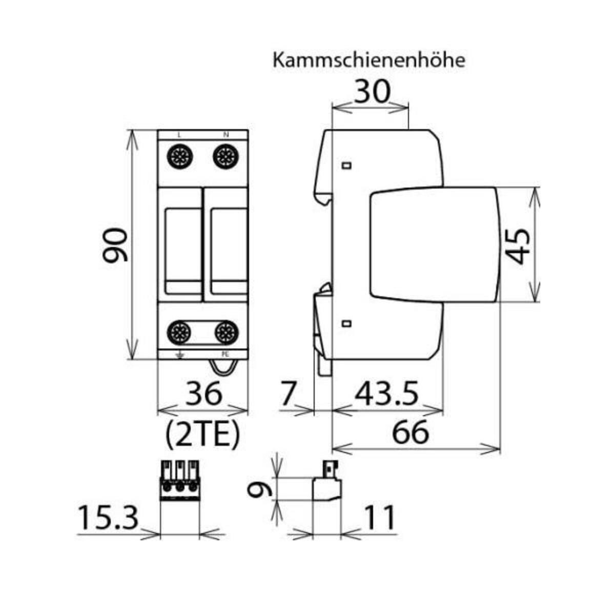 DEHN Klemmen DEHN ÜS-Ableiter DEHNguard DG M TN 150 FM
