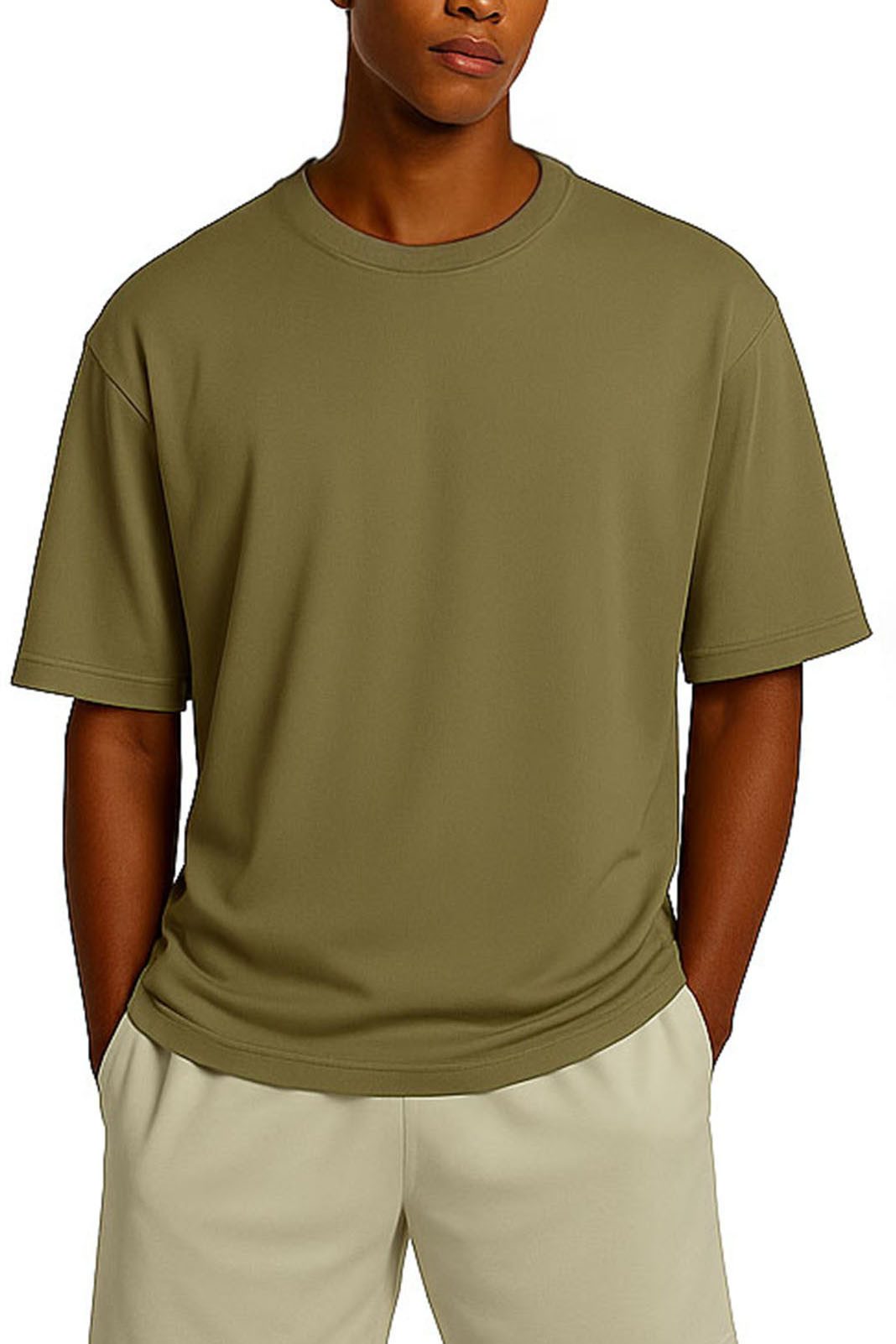 Reichstadt T-Shirt Reichstadt Shoulder Drop Herren T-Shirt 25RS071 in kräft günstig online kaufen