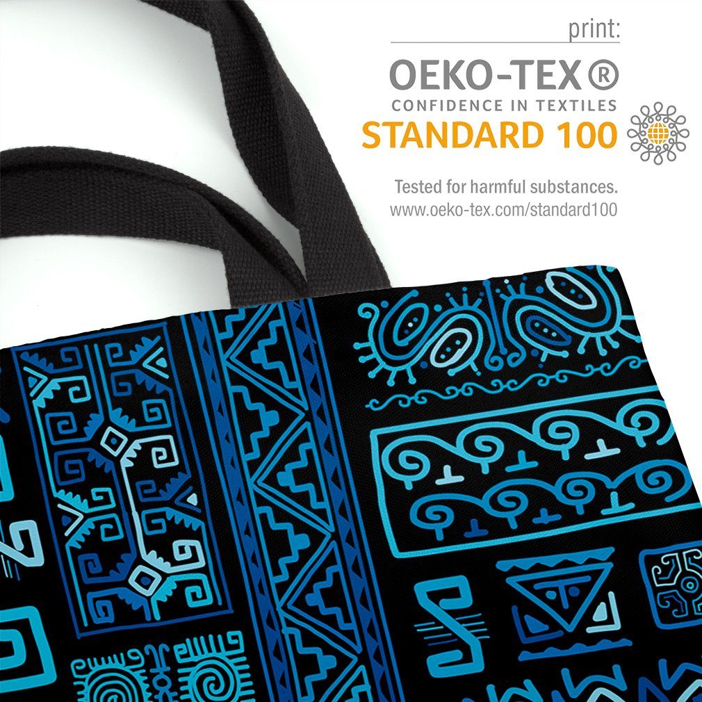 Muster Dekor indigene Henkeltasche Design urei VOID Safari (1-tlg), Ethno Blau Indigen gemustert