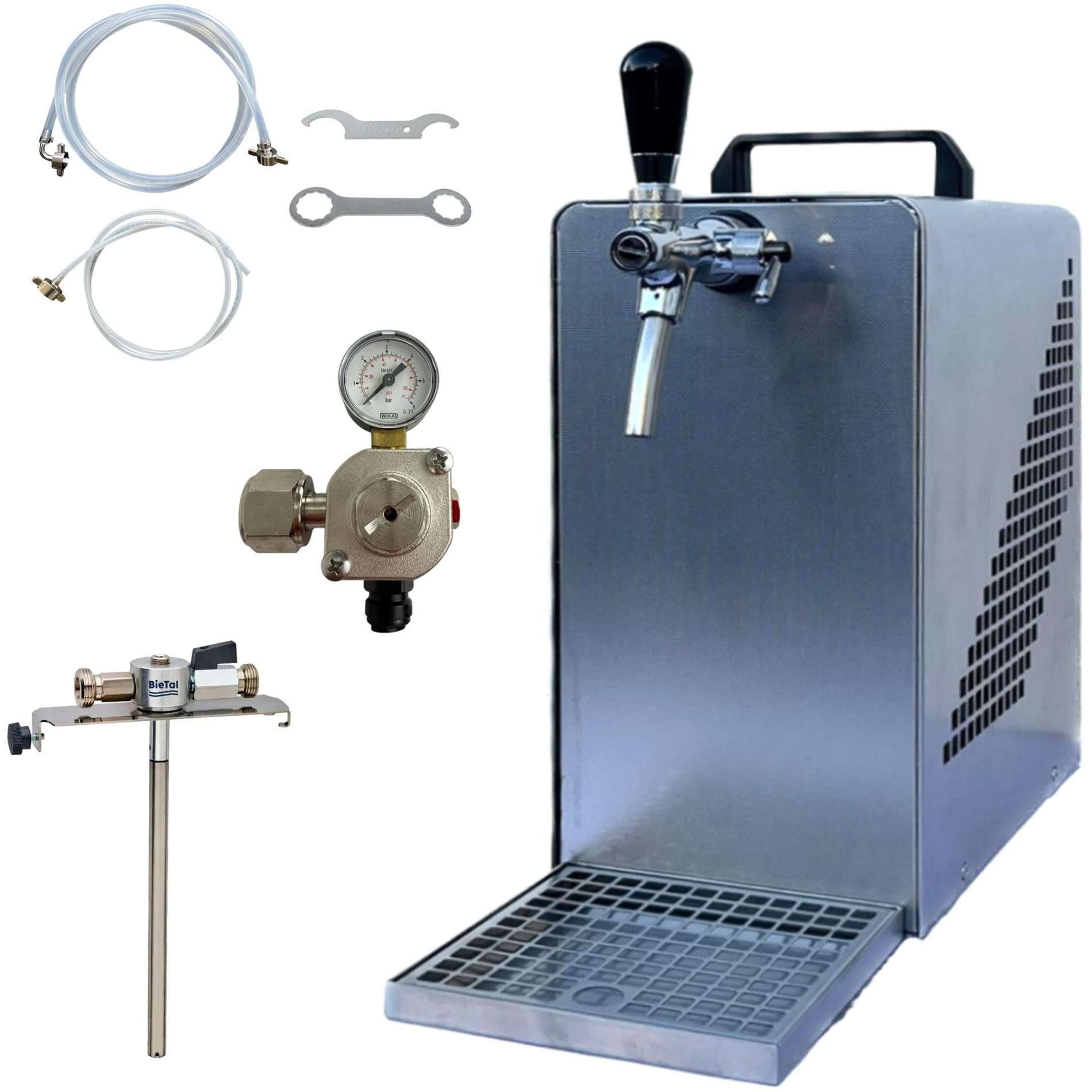 BieTal Bierzapfanlage BieTal® Bierzapfanlage Bierkühler Zapfanlage 30 Liter/h SET 5/8 Zoll, Bier Zapfanlage mit Durchlaufkühler