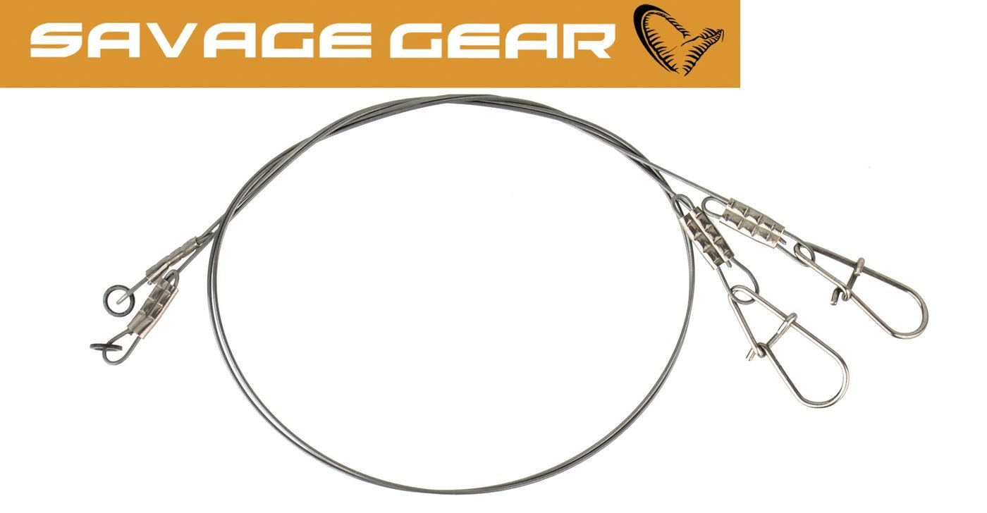 Savage Gear Vorfachschnur Savage Gear Titanium Jerkbait Vorfach 22cm 0,5mm 20kg - 2 Vorfächer, (1-St)