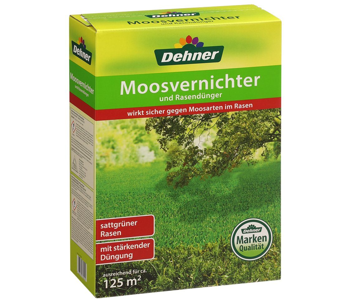Dehner Rasendünger Moosvernichter und Rasendünger, 5 kg / 8 kg,  langanhaltender Wirkung & sehr ergiebig