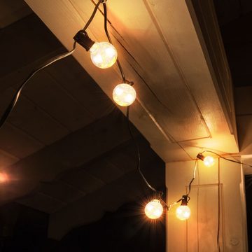 etc-shop Dekolicht, LED Lichter Kette Glühbirnen Optik Terrassen Deko-Licht Garten Leuchte